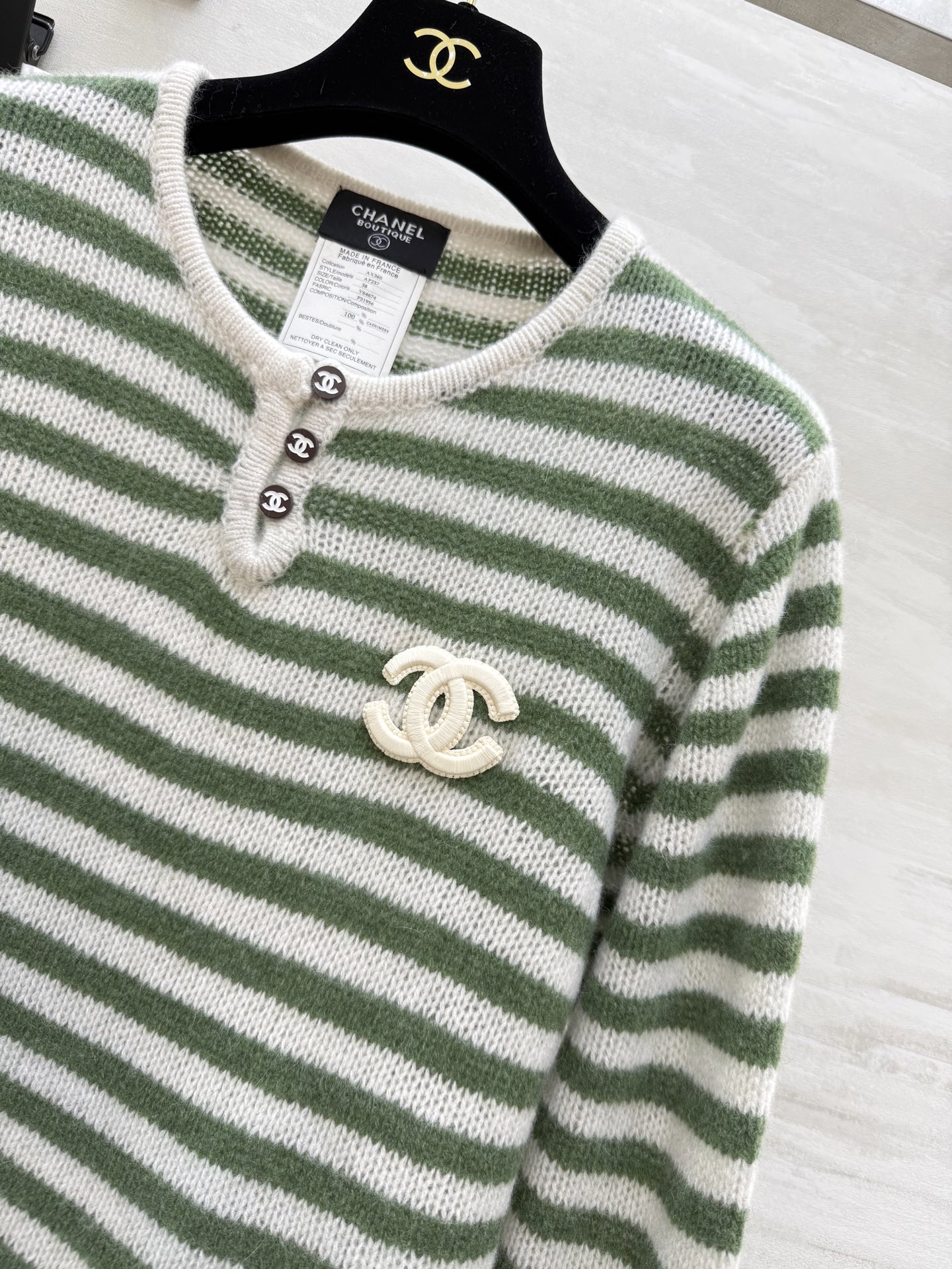 #Chane♡²⁵秋冬新款 中古系列 软软糯糯浣熊毛条纹毛衣 高品质定制 现货首发size：36/38/