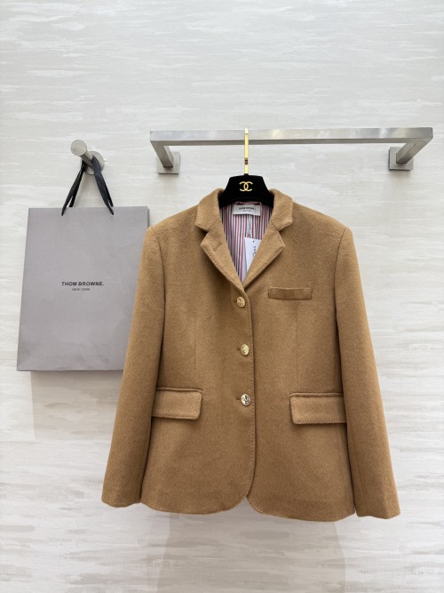 Thom Browne Wool Blend Blazer - Classic Collegiate Style, Fall/Winter Collection 1 Thom Browne Wool Blend Blazer - Classic Collegiate Style, Fall/Winter Collection