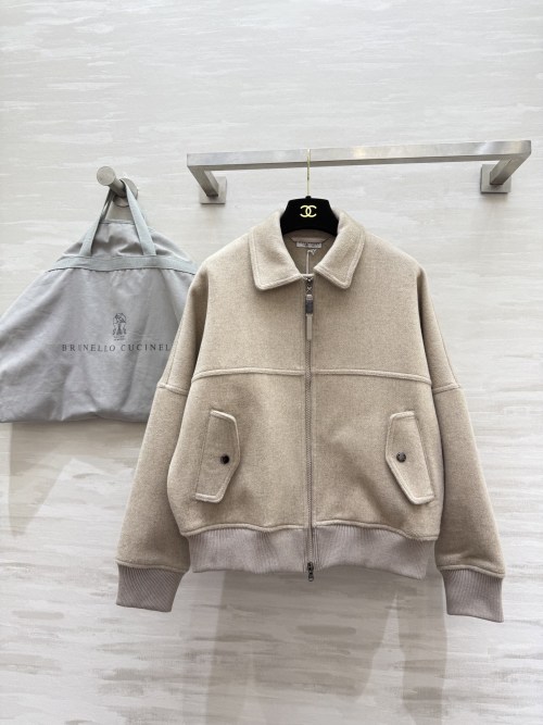 Brunello Cucinelli Wool Blend Jacket - Luxury Outerwear for Women 1 Brunello Cucinelli Wool Blend Jacket - Luxury Outerwear for Women