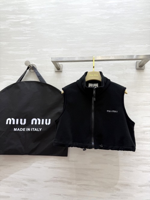 Miu Miu Fleece Cropped Vest - Stylish, Comfortable, and Eco-Friendly Vest 1 Miu Miu Fleece Cropped Vest - Stylish, Comfortable, and Eco-Friendly Vest