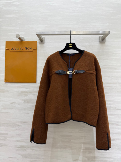 Louis Vuitton Brown Wool Cape Jacket with Buckle Detail - Women's Fall Fashion 1 Louis Vuitton Brown Wool Cape Jacket with Buckle Detail - Women's Fall Fashion