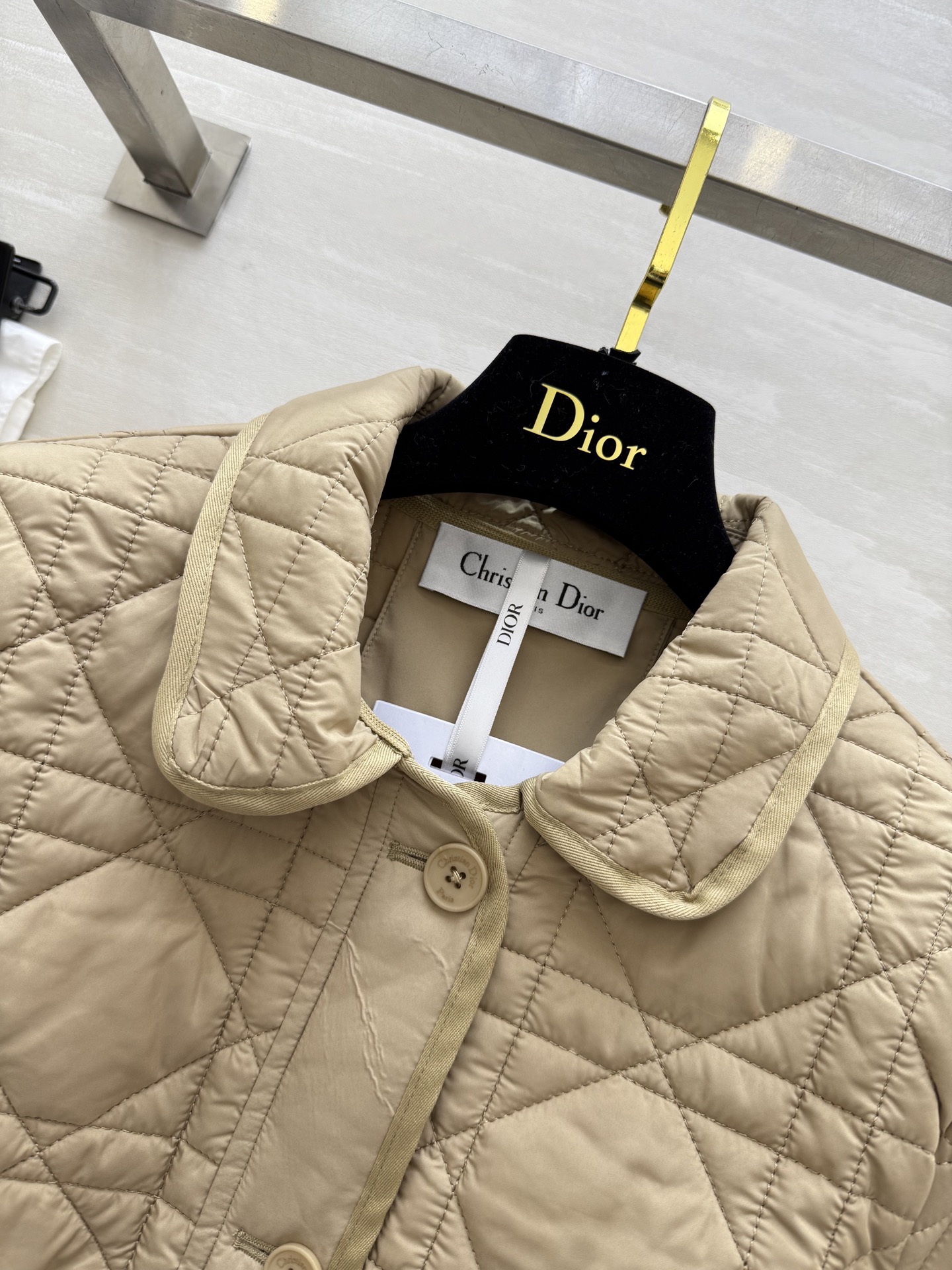 #DIO♡²⁵秋冬新款 藤格纹翻领中长款棉服 高品质定制 现货首发size：S/M/L（s码肩宽：37，