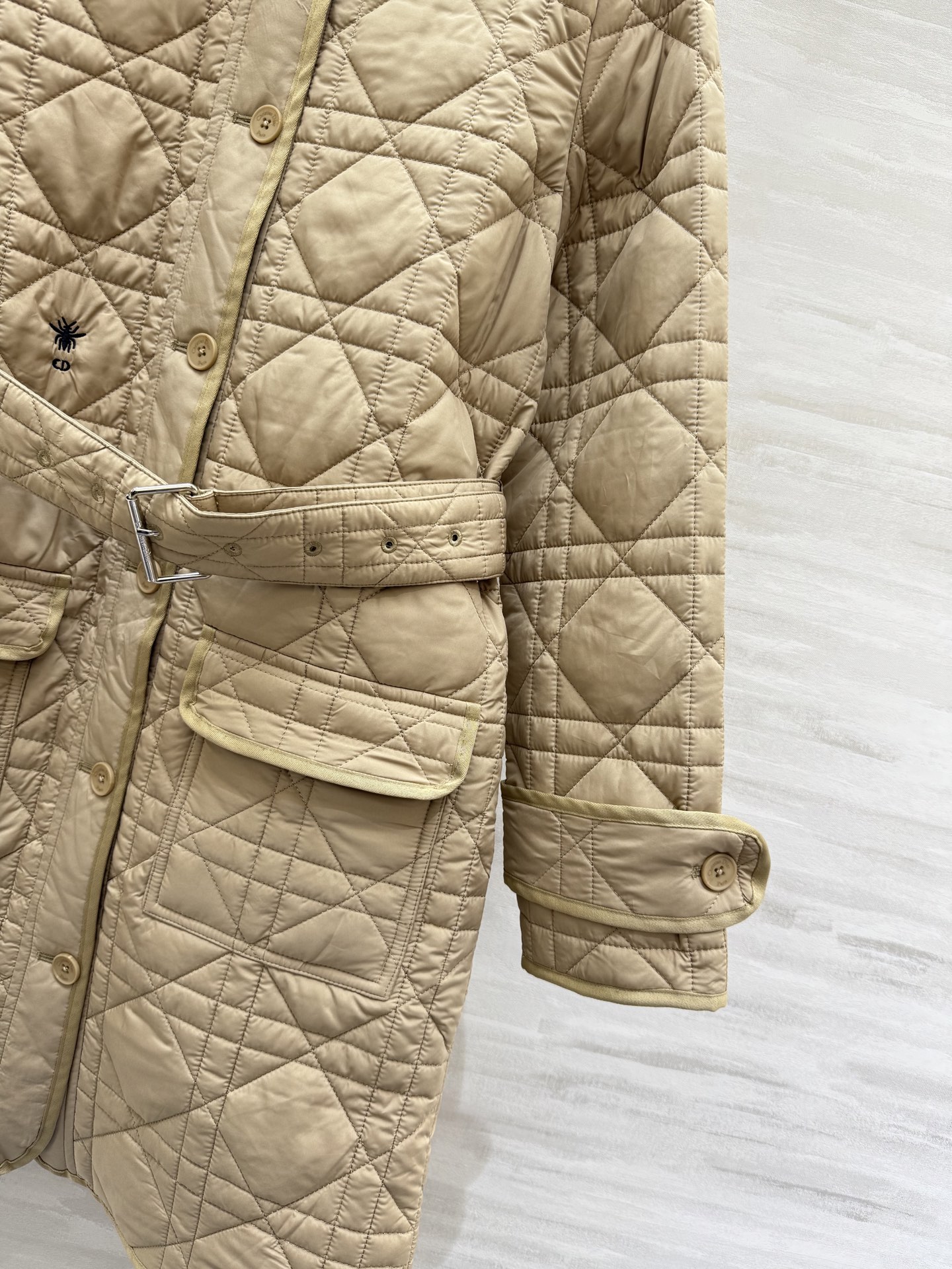 #DIO♡²⁵秋冬新款 藤格纹翻领中长款棉服 高品质定制 现货首发size：S/M/L（s码肩宽：37，