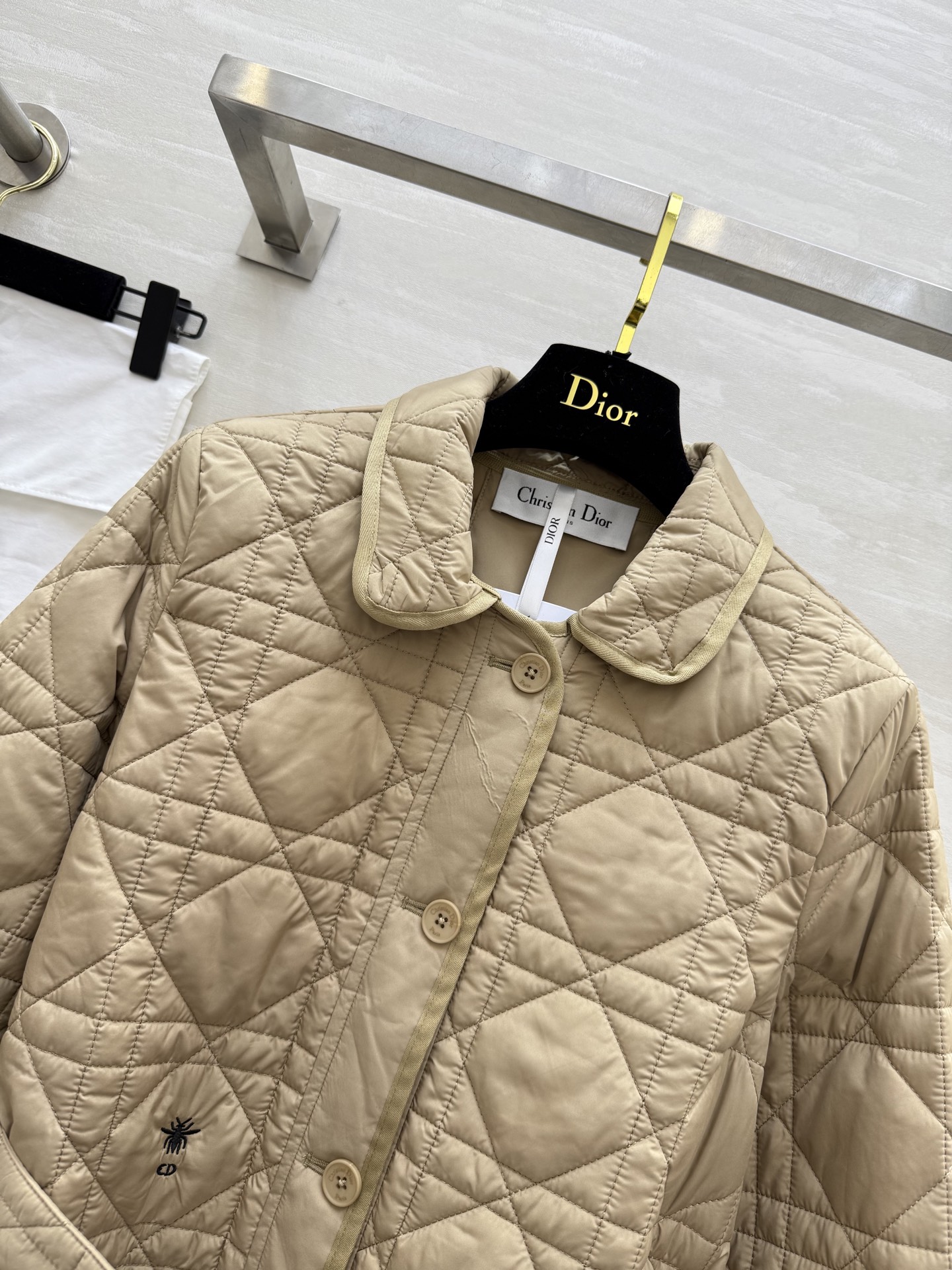 #DIO♡²⁵秋冬新款 藤格纹翻领中长款棉服 高品质定制 现货首发size：S/M/L（s码肩宽：37，