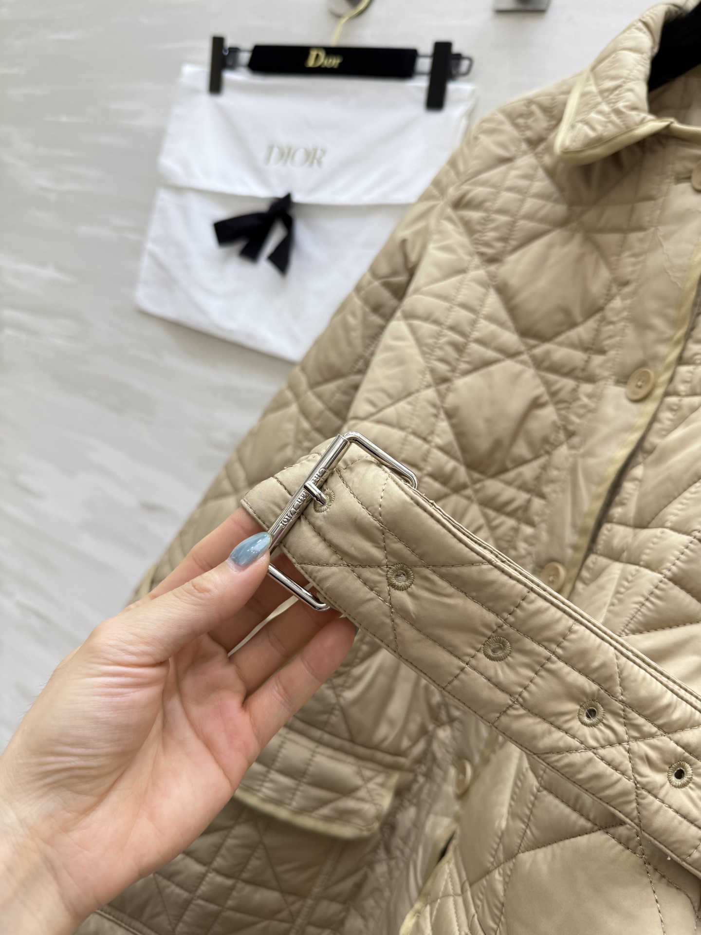 #DIO♡²⁵秋冬新款 藤格纹翻领中长款棉服 高品质定制 现货首发size：S/M/L（s码肩宽：37，