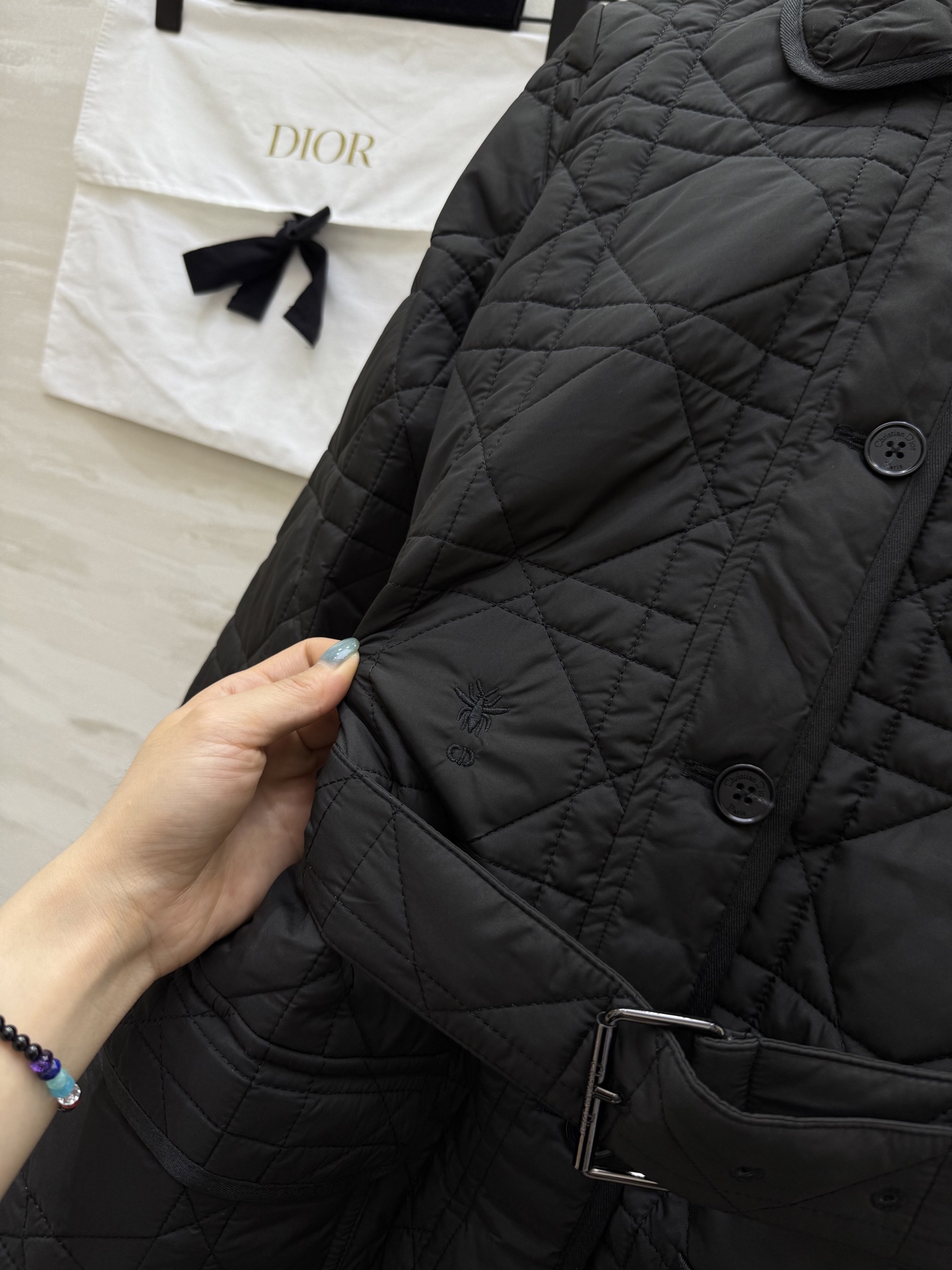 #DIO♡²⁵秋冬新款 藤格纹翻领中长款棉服 高品质定制 现货首发size：S/M/L（s码肩宽：37，