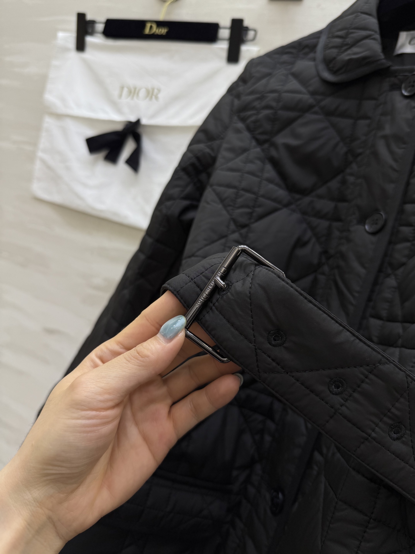 #DIO♡²⁵秋冬新款 藤格纹翻领中长款棉服 高品质定制 现货首发size：S/M/L（s码肩宽：37，