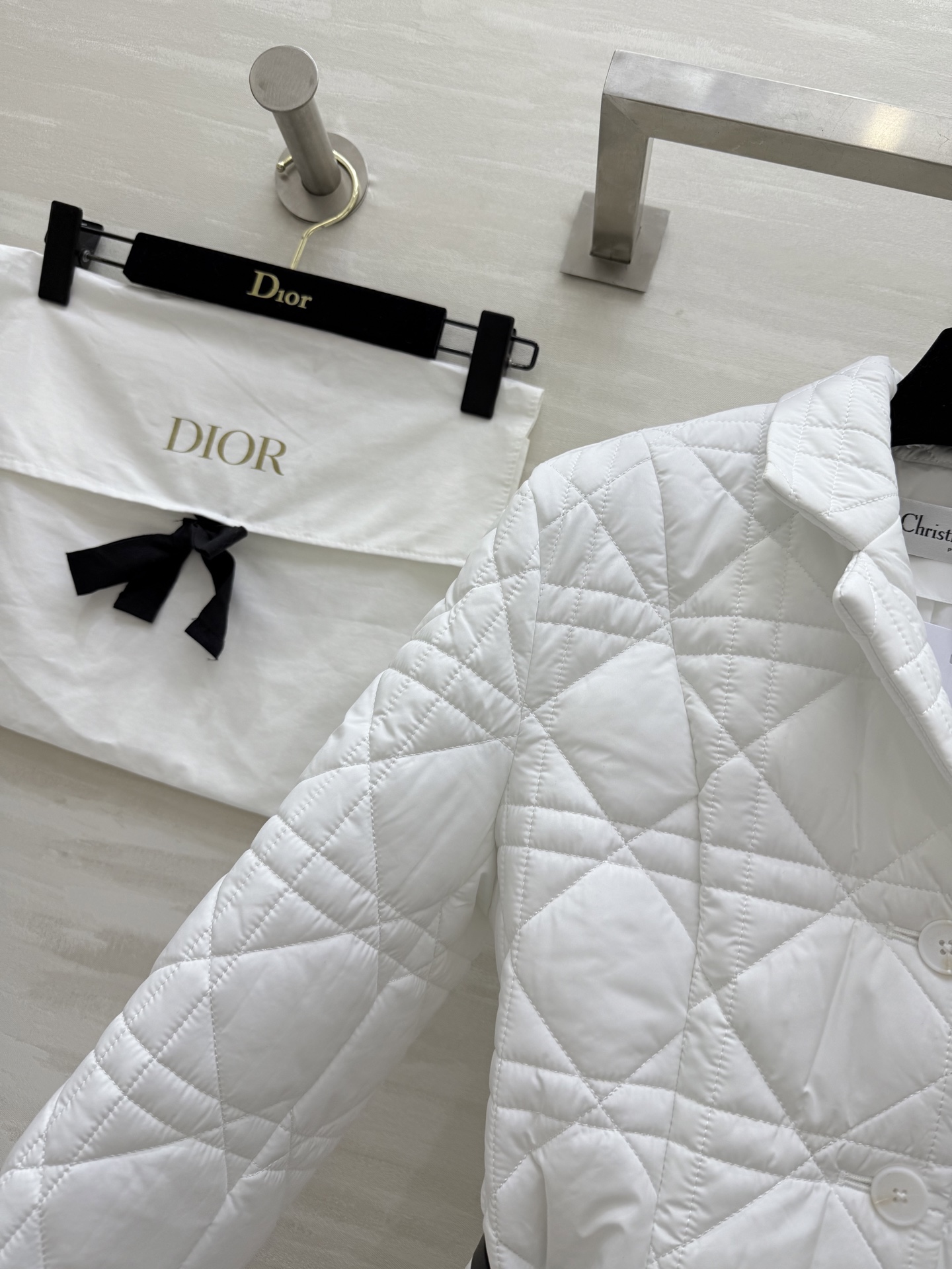 #DIO♡²⁵秋冬新款 戴妃藤格纹棉服外套 配送腰带点缀精致收腰显瘦 高品质 现货首发size：S/M/