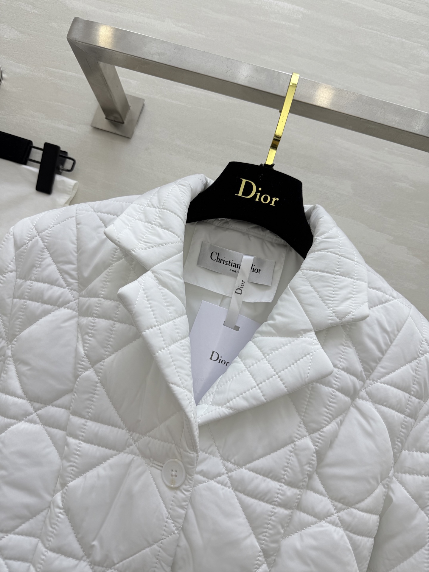 #DIO♡²⁵秋冬新款 戴妃藤格纹棉服外套 配送腰带点缀精致收腰显瘦 高品质 现货首发size：S/M/