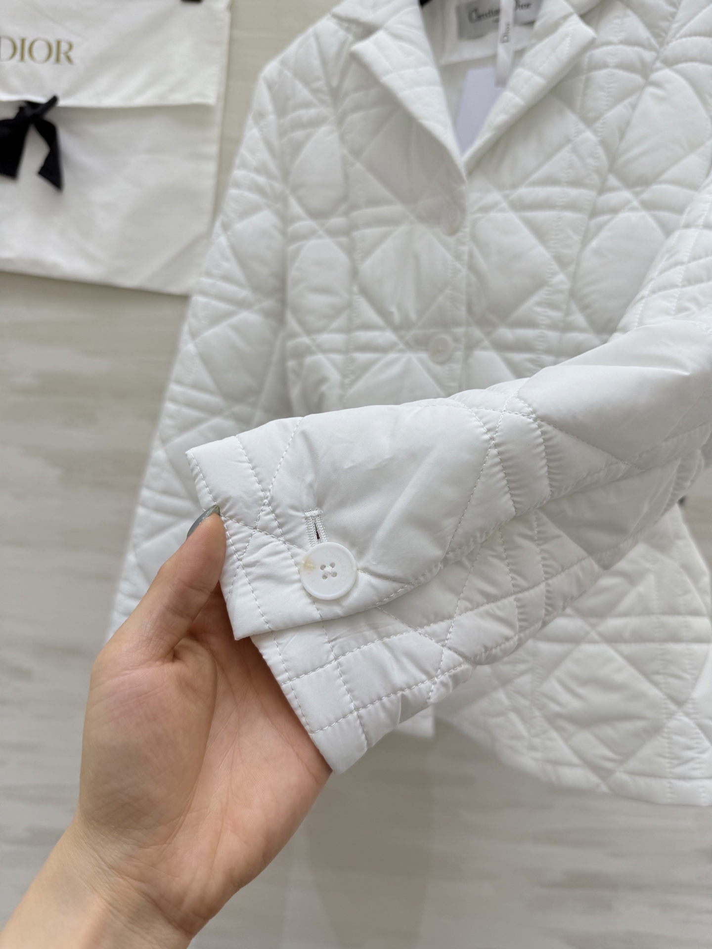 #DIO♡²⁵秋冬新款 戴妃藤格纹棉服外套 配送腰带点缀精致收腰显瘦 高品质 现货首发size：S/M/