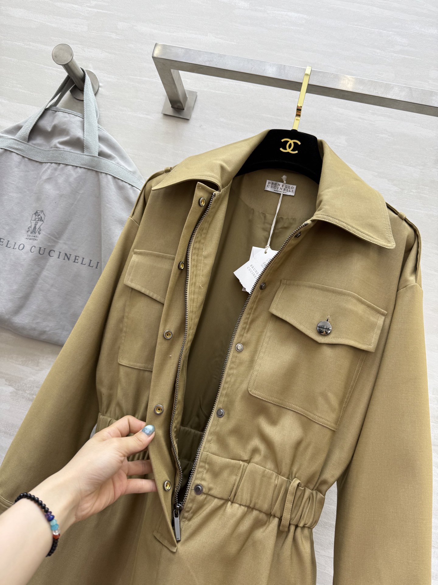 #BC²⁵秋冬新款 复古老钱风长袖收腰连衣裙 高品质定制 现货首发size：S/M/L（s码肩宽：50，