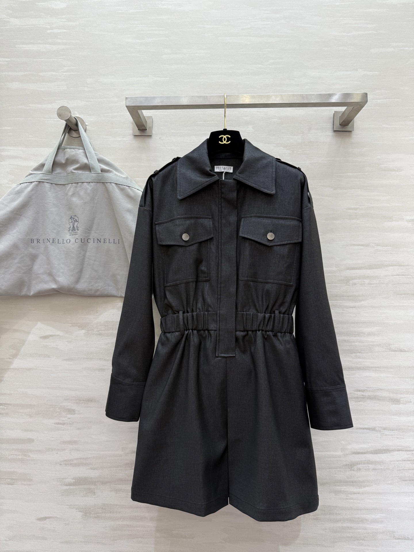 #BC²⁵秋冬新款 复古老钱风长袖收腰连衣裙 高品质定制 现货首发size：S/M/L（s码肩宽：50，