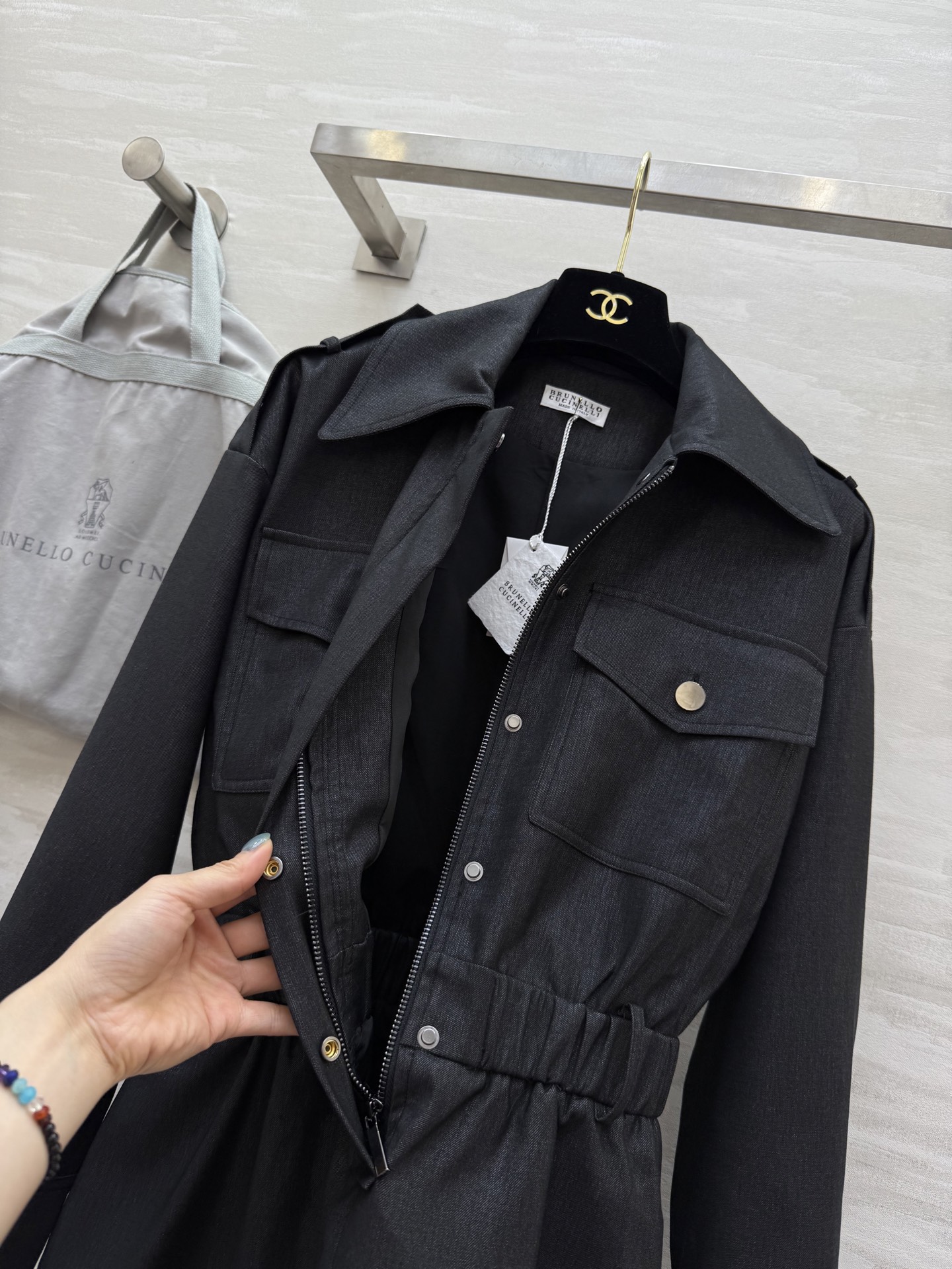 #BC²⁵秋冬新款 复古老钱风长袖收腰连衣裙 高品质定制 现货首发size：S/M/L（s码肩宽：50，