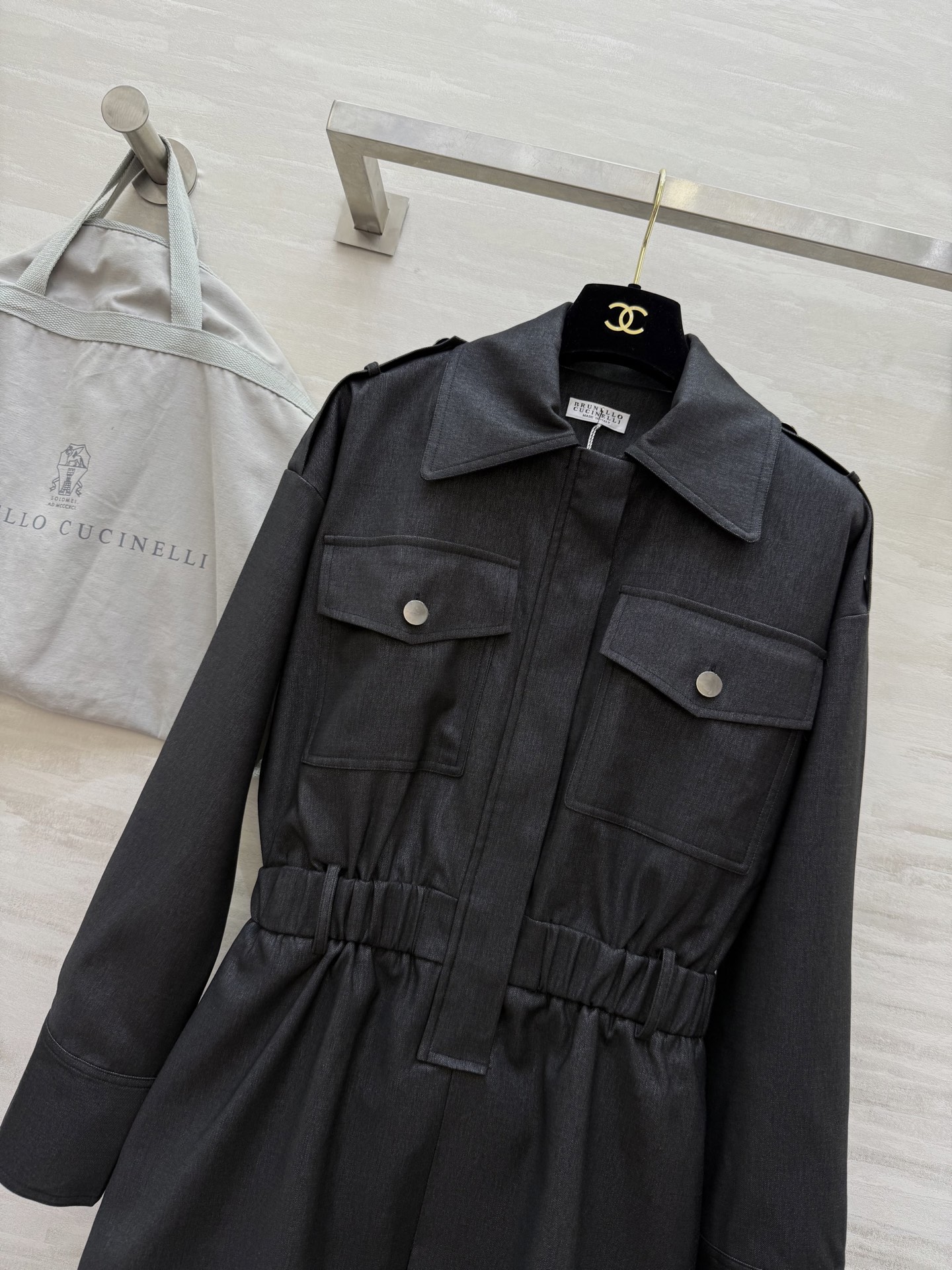 #BC²⁵秋冬新款 复古老钱风长袖收腰连衣裙 高品质定制 现货首发size：S/M/L（s码肩宽：50，