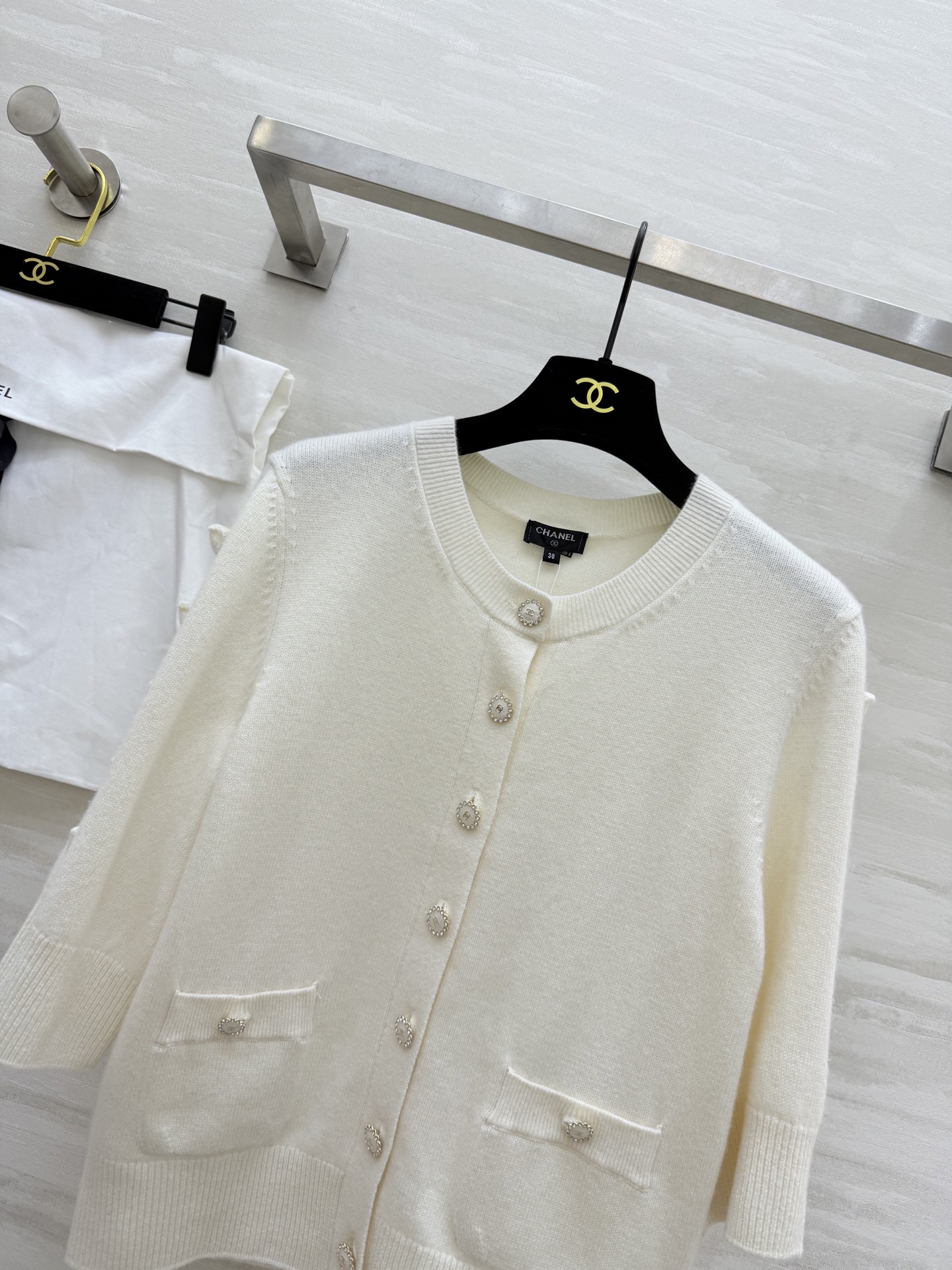 #Chane♡²⁵k 蝴蝶结🎀羊绒开衫 高品质定制 现货首发size：36/38/40（）