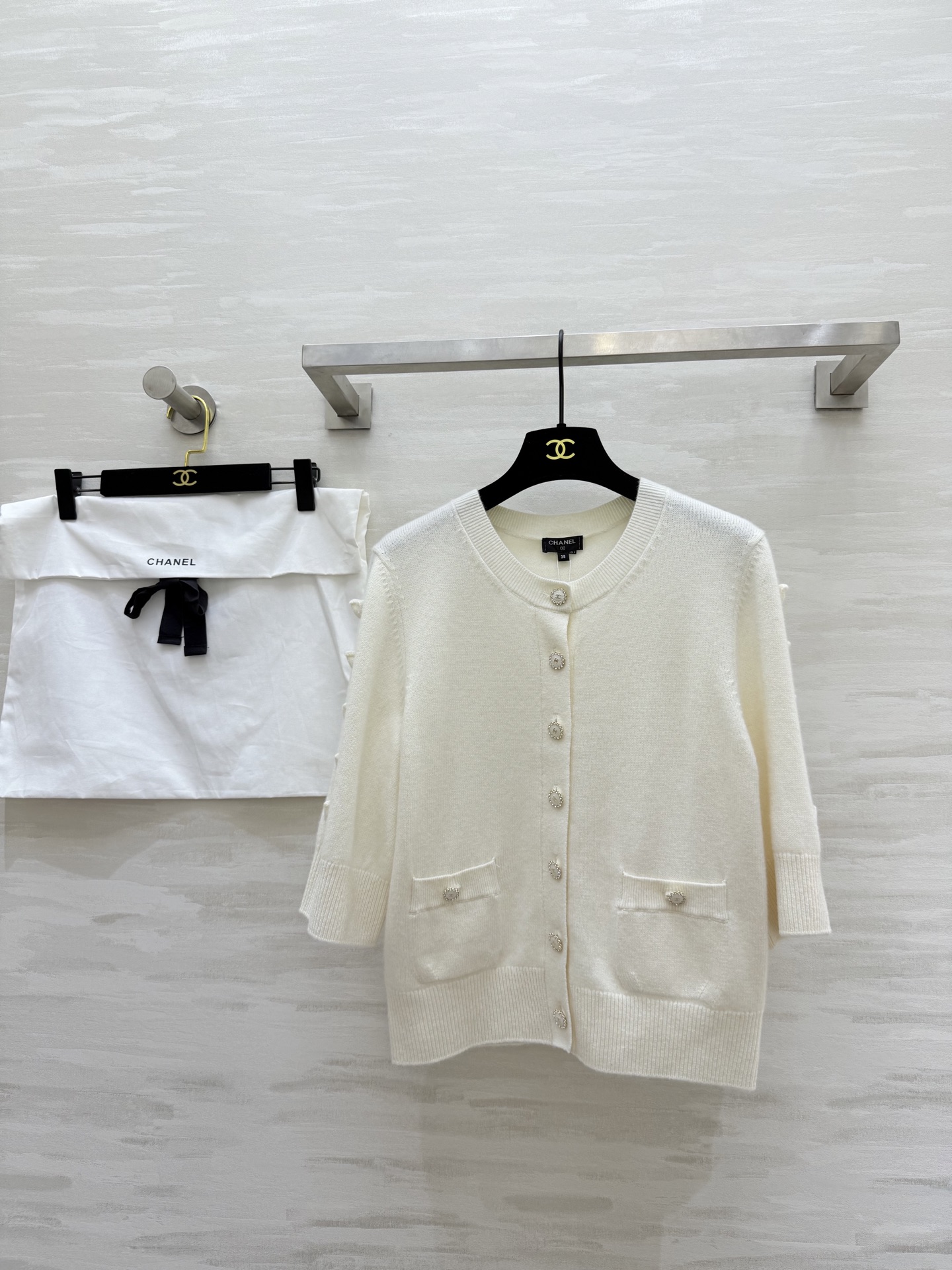 #Chane♡²⁵k 蝴蝶结🎀羊绒开衫 高品质定制 现货首发size：36/38/40（）