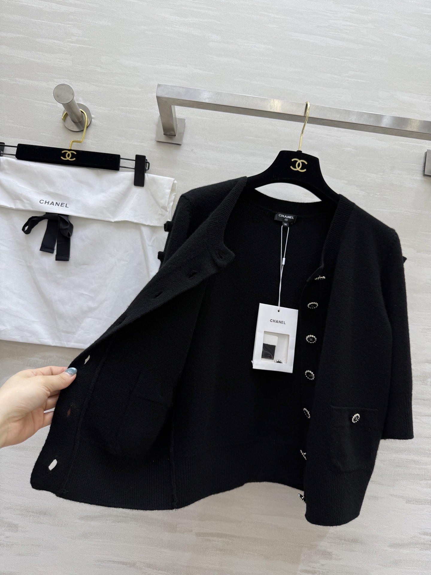 #Chane♡²⁵k 蝴蝶结🎀羊绒开衫 高品质定制 现货首发size：36/38/40（）