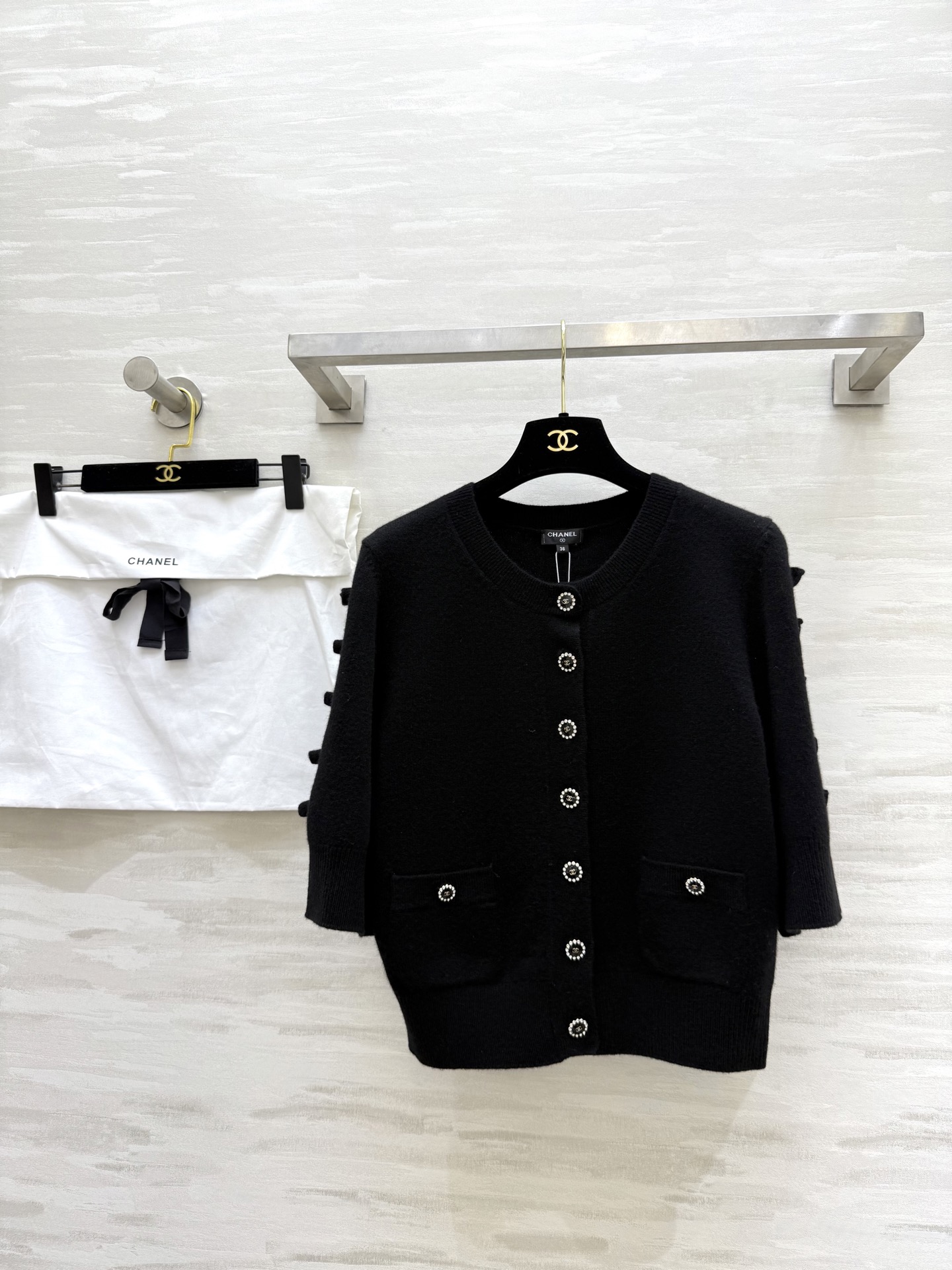 #Chane♡²⁵k 蝴蝶结🎀羊绒开衫 高品质定制 现货首发size：36/38/40（）