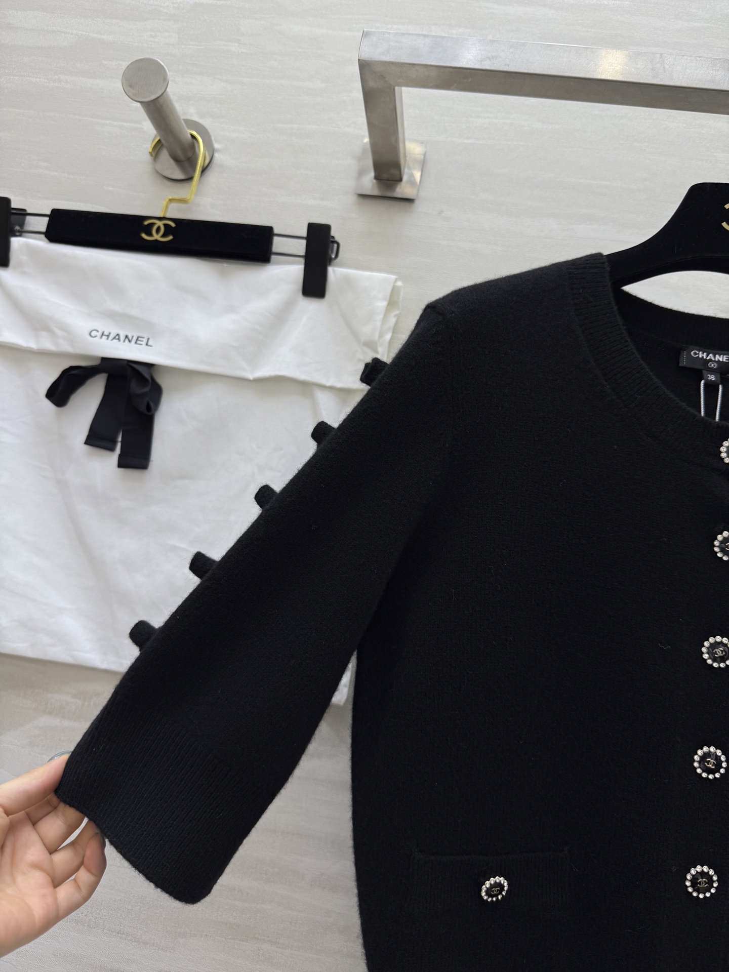 #Chane♡²⁵k 蝴蝶结🎀羊绒开衫 高品质定制 现货首发size：36/38/40（）