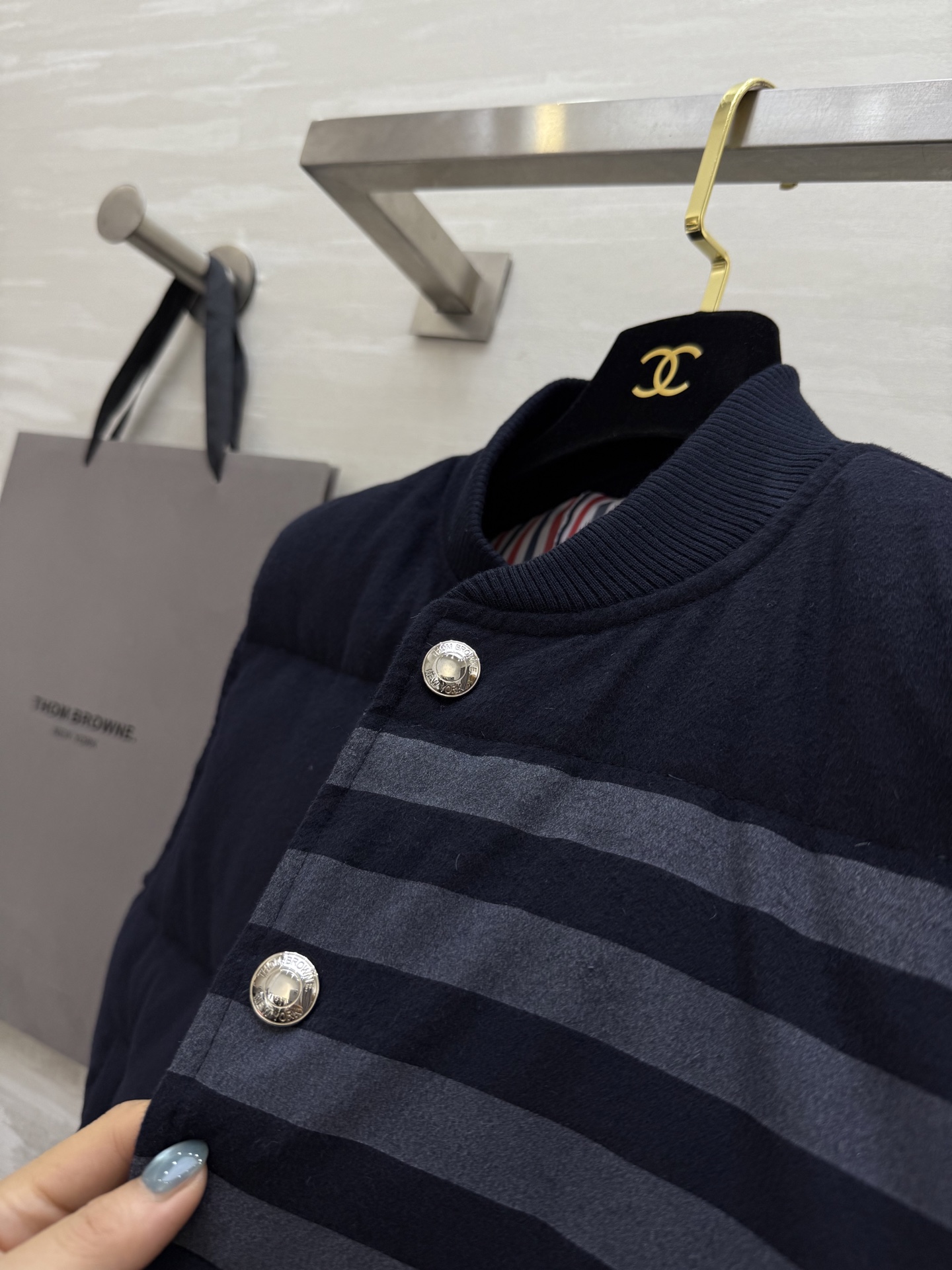 #TB²⁵汤姆布朗²⁵秋冬新款 白鹅绒马甲外套 内里填充90白鹅绒 外层羊毛保暖舒适 高品质定制 现货首