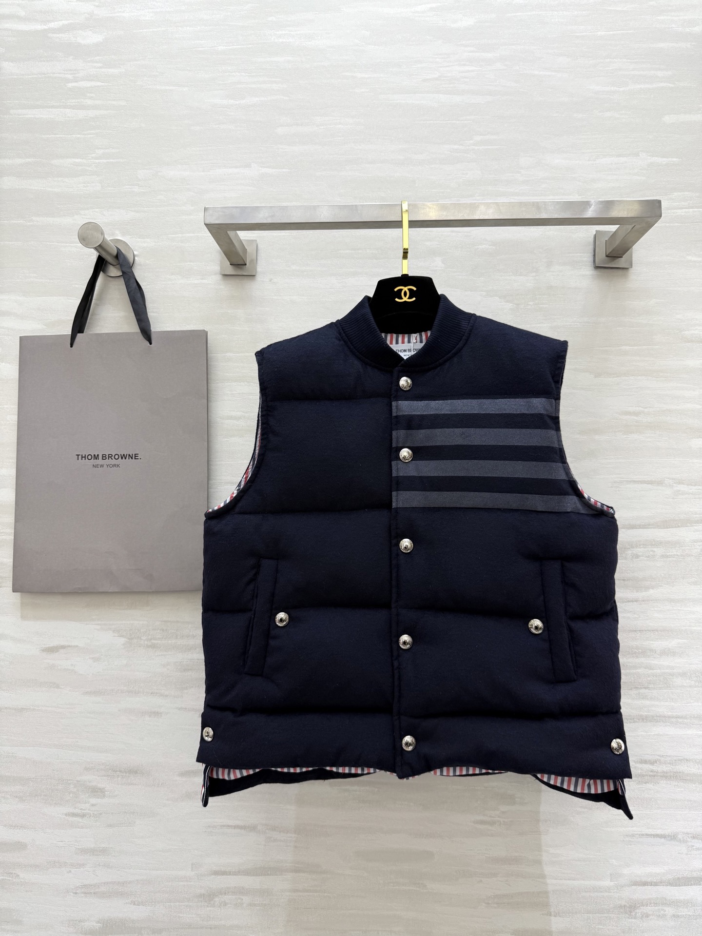 #TB²⁵汤姆布朗²⁵秋冬新款 白鹅绒马甲外套 内里填充90白鹅绒 外层羊毛保暖舒适 高品质定制 现货首