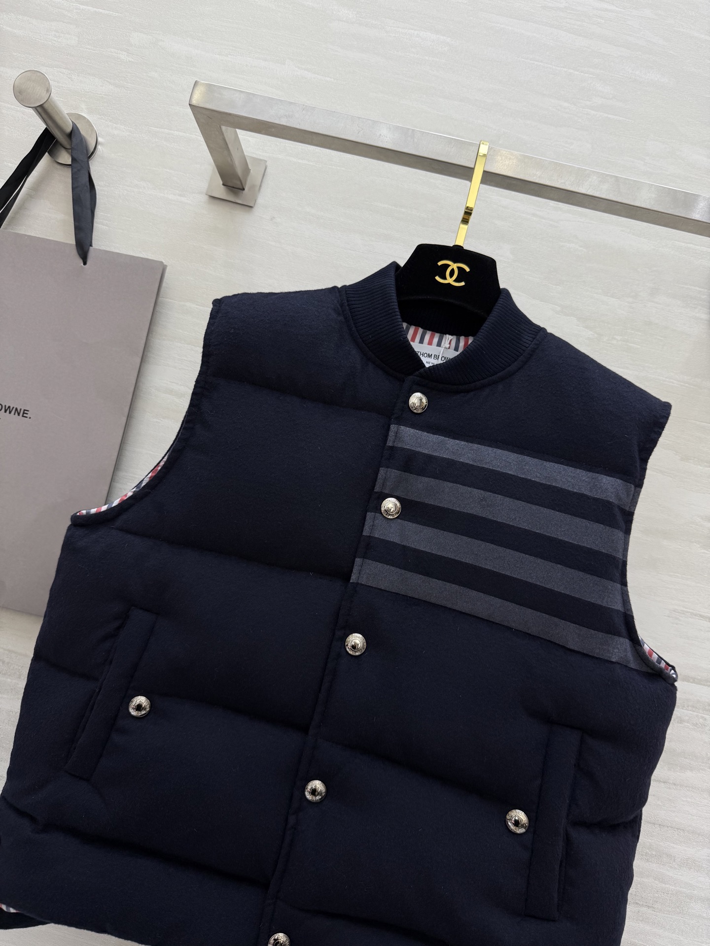 #TB²⁵汤姆布朗²⁵秋冬新款 白鹅绒马甲外套 内里填充90白鹅绒 外层羊毛保暖舒适 高品质定制 现货首