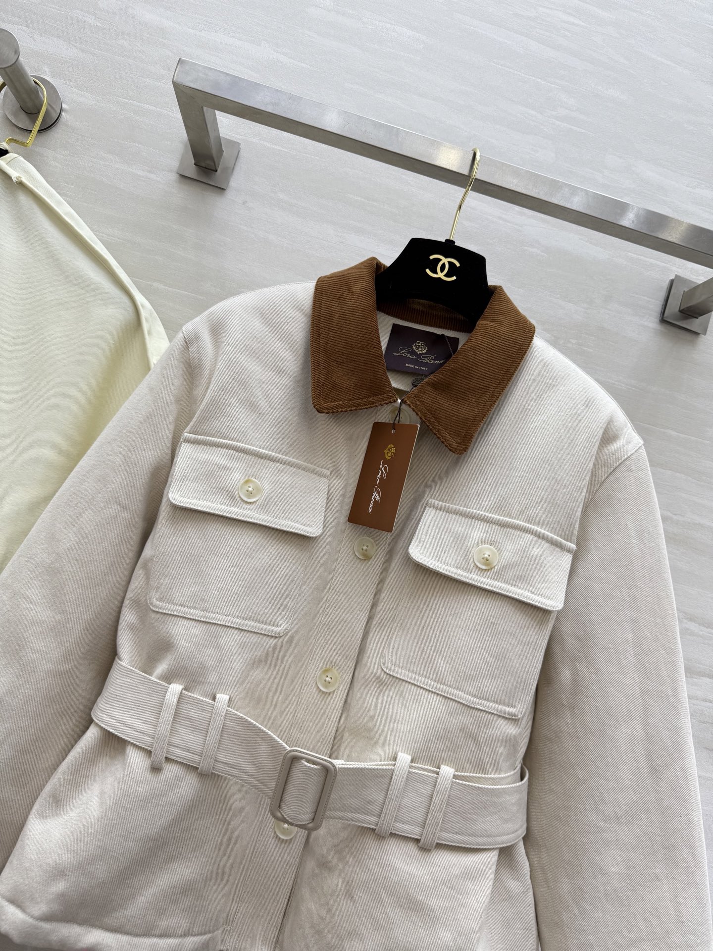 #lP🌹²⁵秋冬新款 老钱风撞色领腰带收腰棉服外套 高品质定制 现货首发size：S/M/L（s码肩宽：