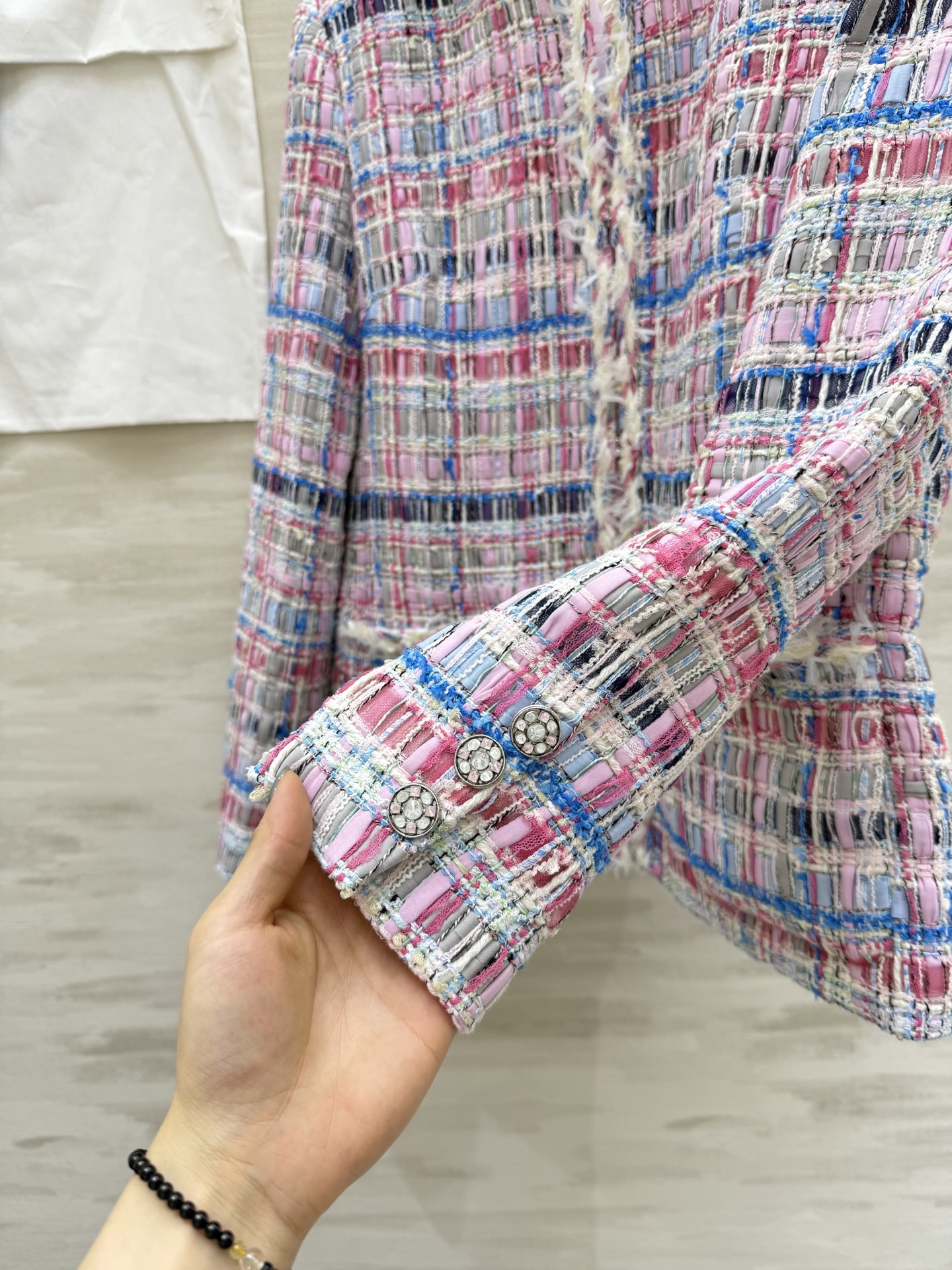 #Chane♡²⁵秋冬新款 彩色编织花呢外套 高品质 现货首发size：36/38/40（36码胸围：9