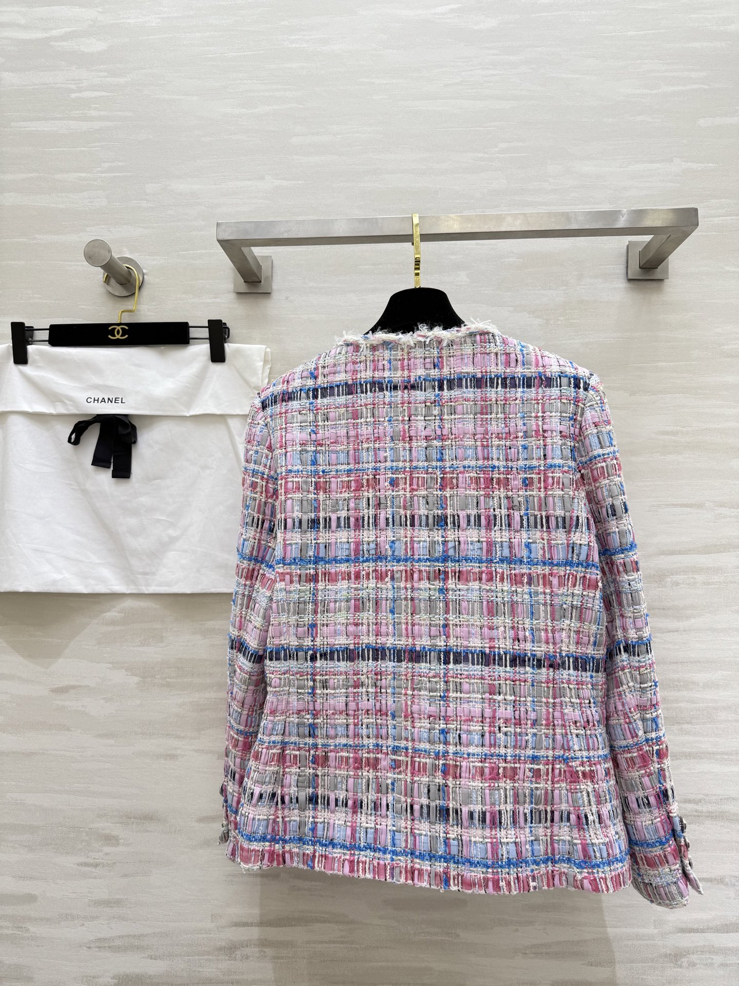 #Chane♡²⁵秋冬新款 彩色编织花呢外套 高品质 现货首发size：36/38/40（36码胸围：9