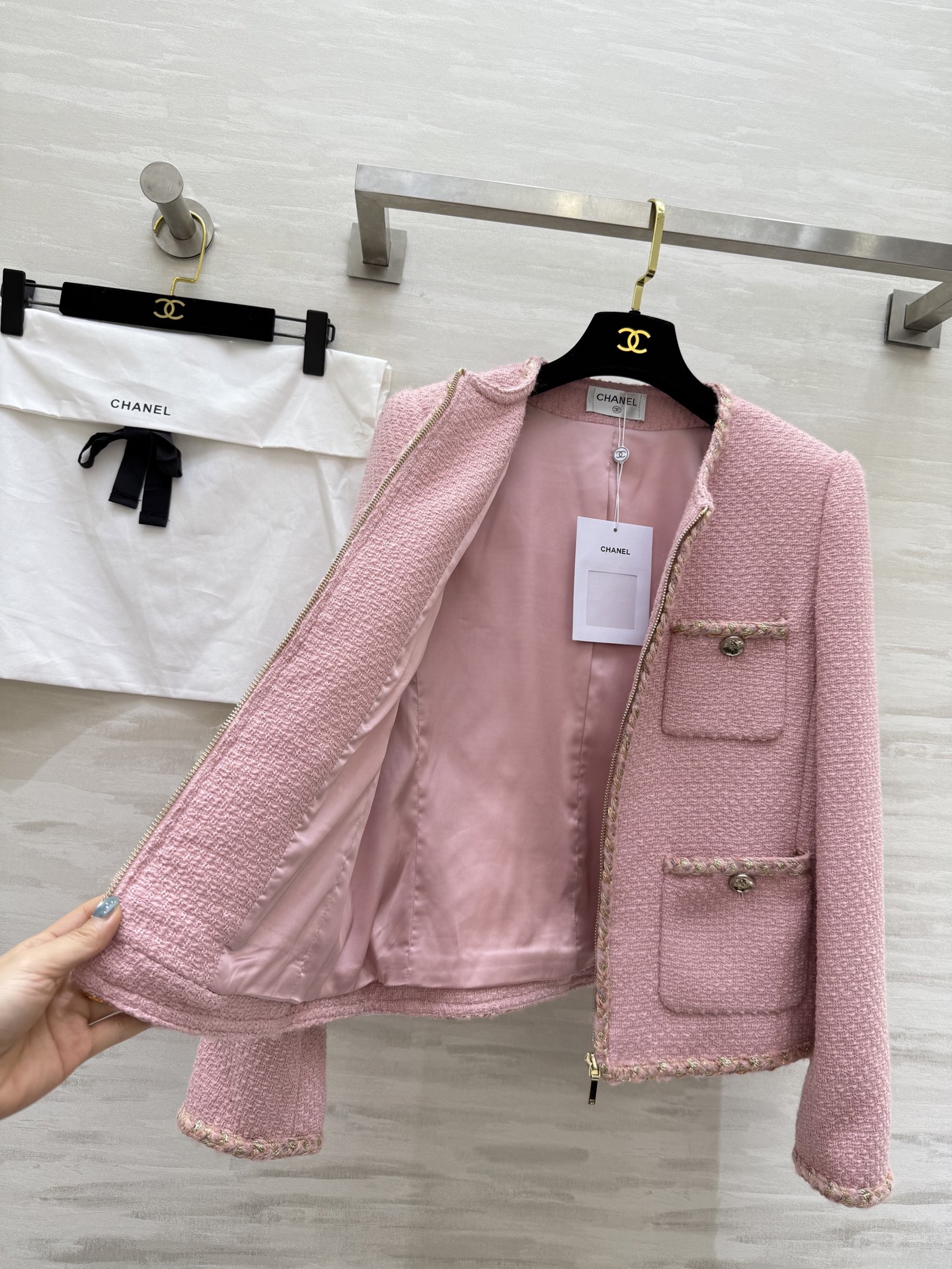 #Chane♡²⁵秋冬新款 财阀千金羊毛编织花呢外套 高品质定制 现货首发size：36/38/40（3