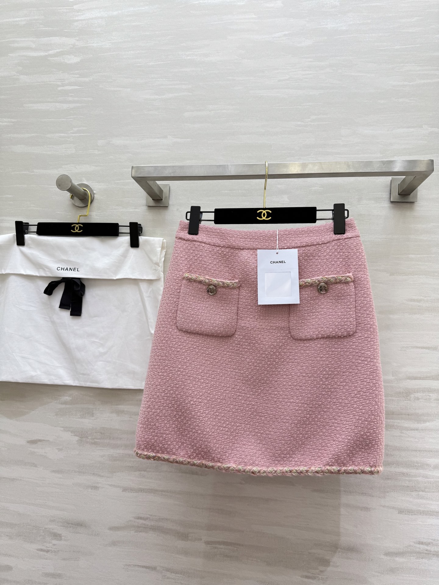 #Chane♡²⁵秋冬新款 羊毛编织花呢半裙 高品质定制 现货首发size：36/38/40（36码腰围