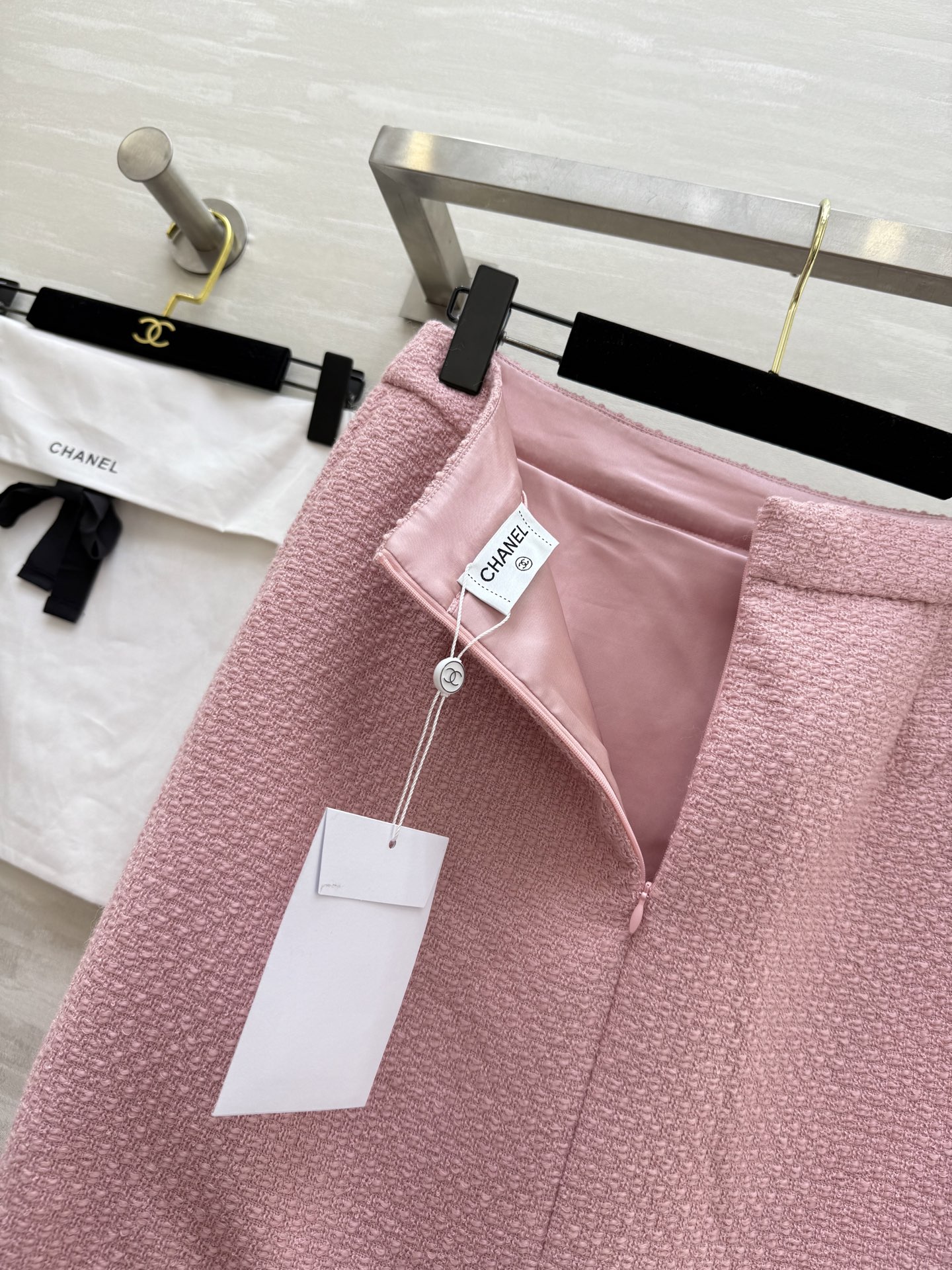 #Chane♡²⁵秋冬新款 羊毛编织花呢半裙 高品质定制 现货首发size：36/38/40（36码腰围