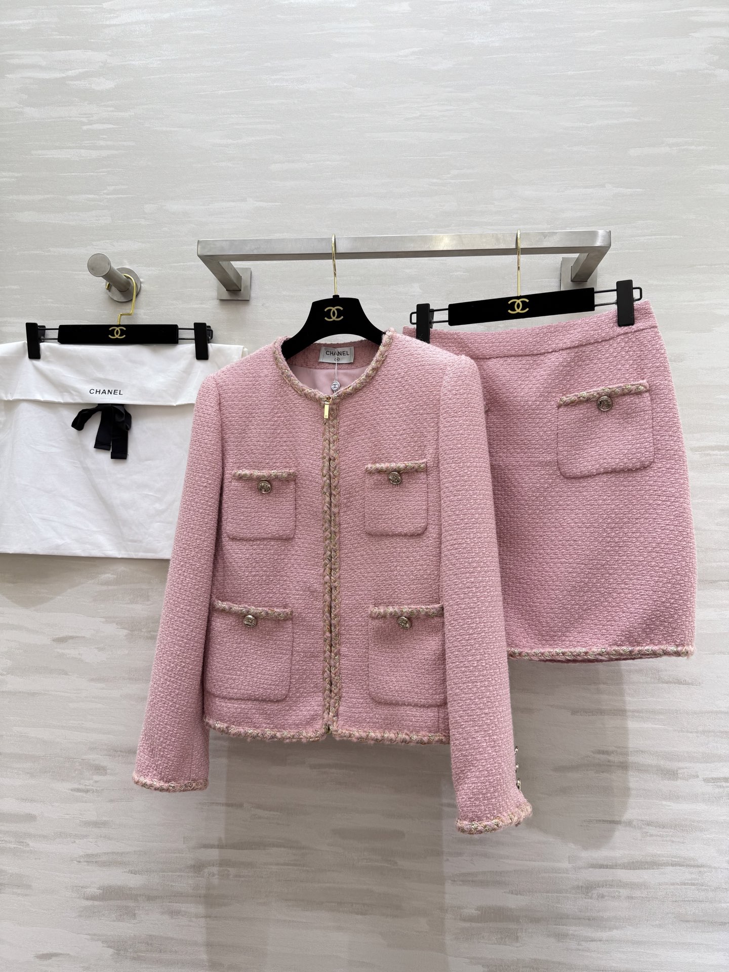 #Chane♡²⁵秋冬新款 羊毛编织花呢半裙 高品质定制 现货首发size：36/38/40（36码腰围