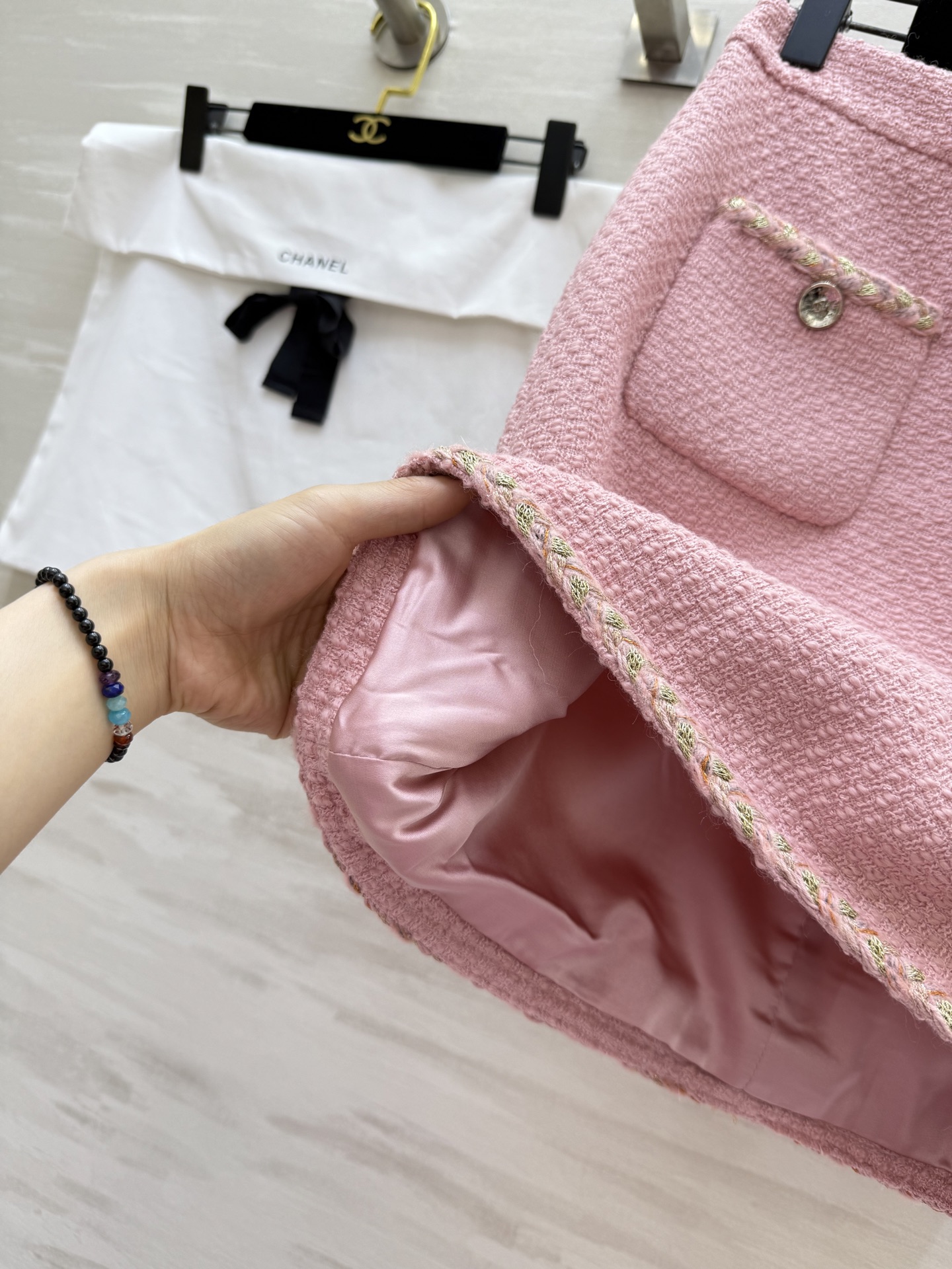 #Chane♡²⁵秋冬新款 羊毛编织花呢半裙 高品质定制 现货首发size：36/38/40（36码腰围