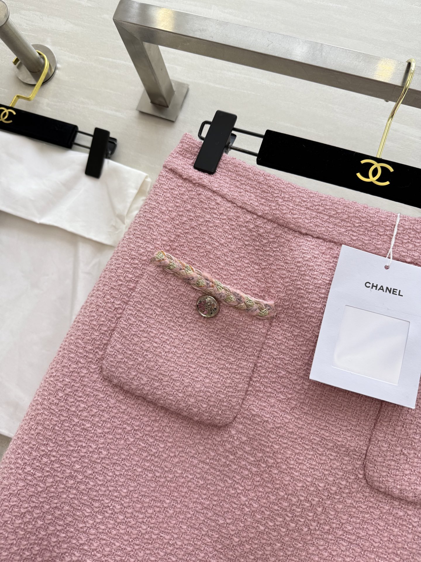 #Chane♡²⁵秋冬新款 羊毛编织花呢半裙 高品质定制 现货首发size：36/38/40（36码腰围