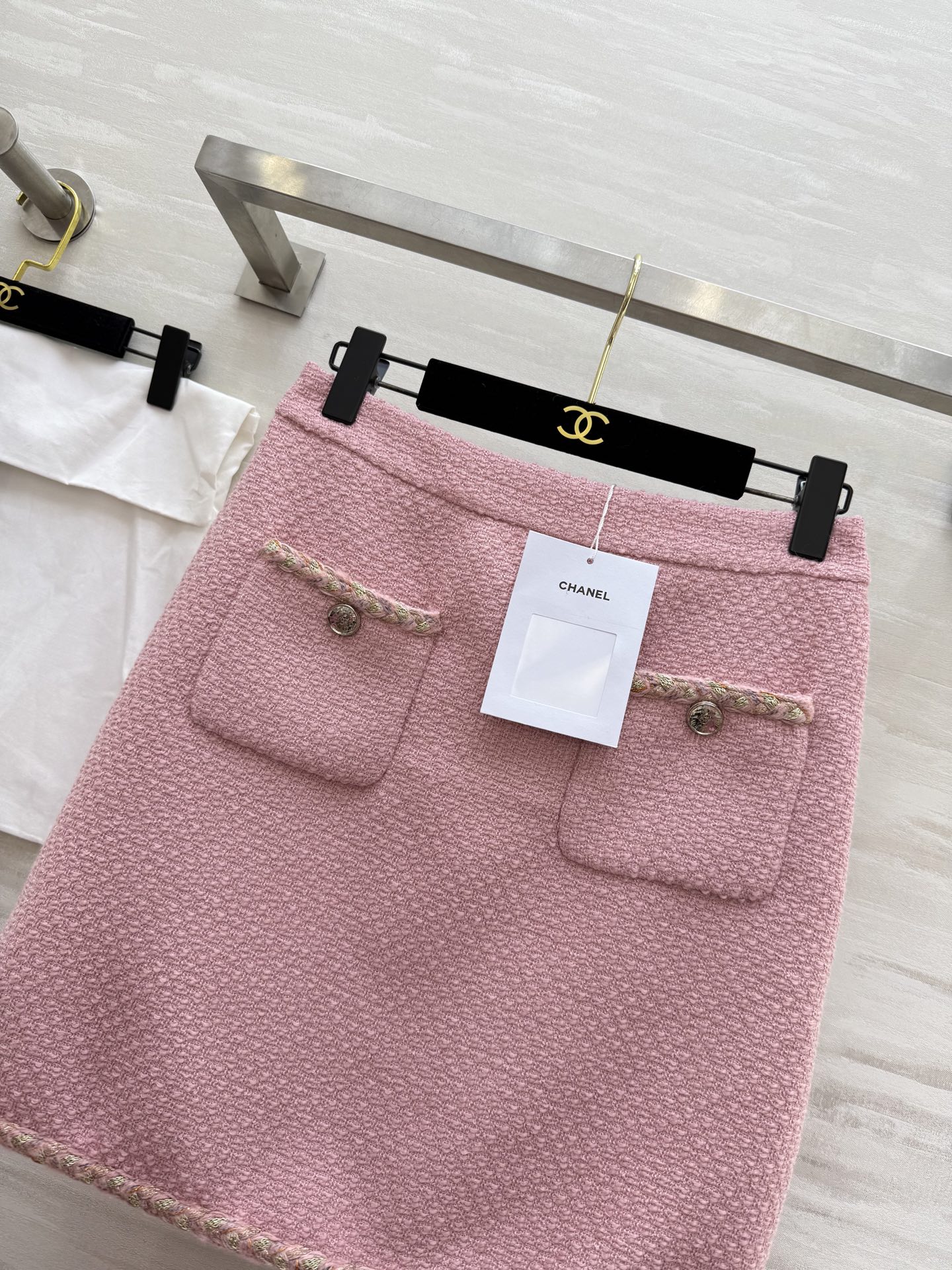 #Chane♡²⁵秋冬新款 羊毛编织花呢半裙 高品质定制 现货首发size：36/38/40（36码腰围