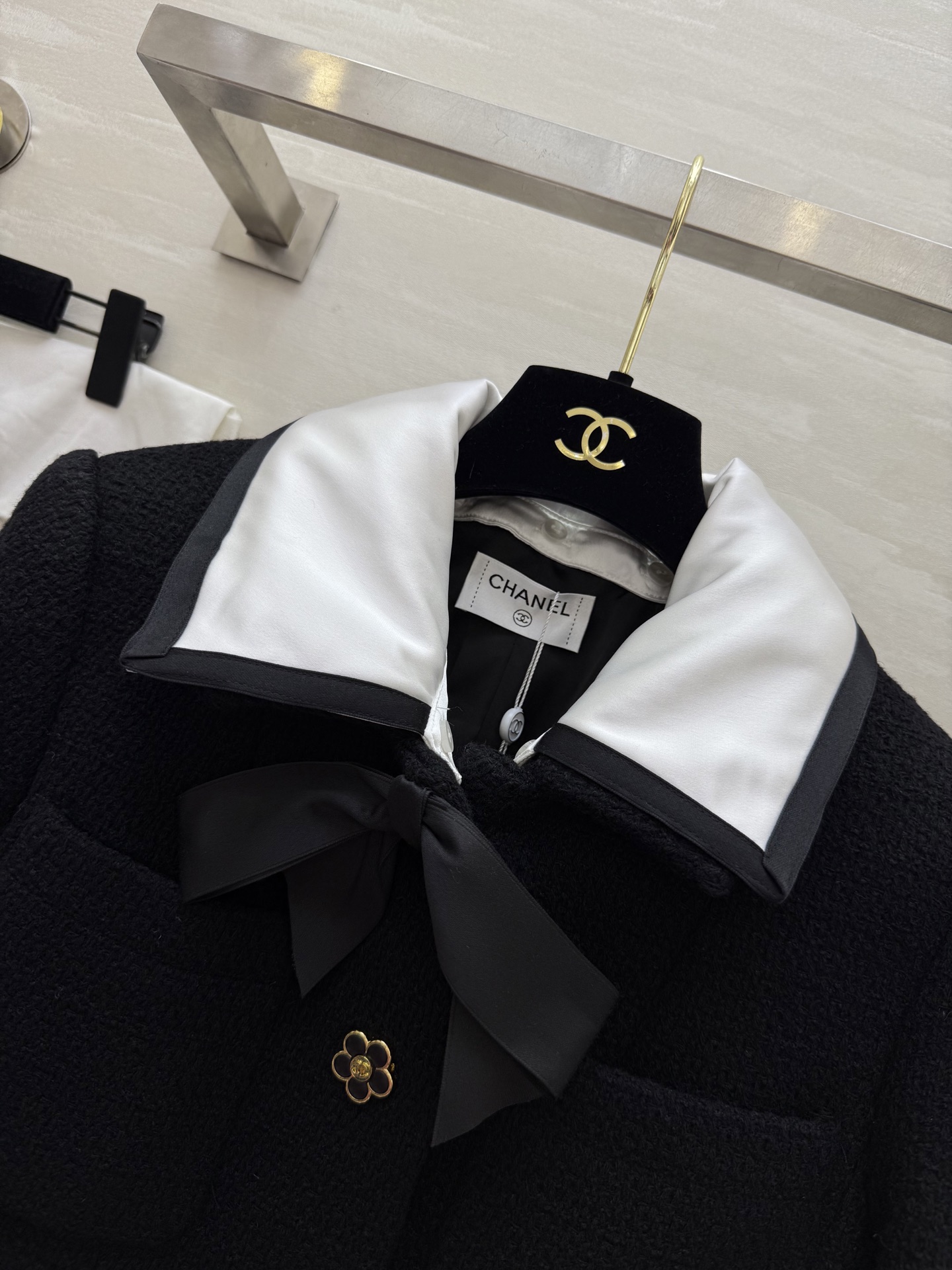 #Chane♡²⁵ Vintage｜山茶花扣撞色翻领羊毛编织花呢外套 高品质定制 现货首发size：36