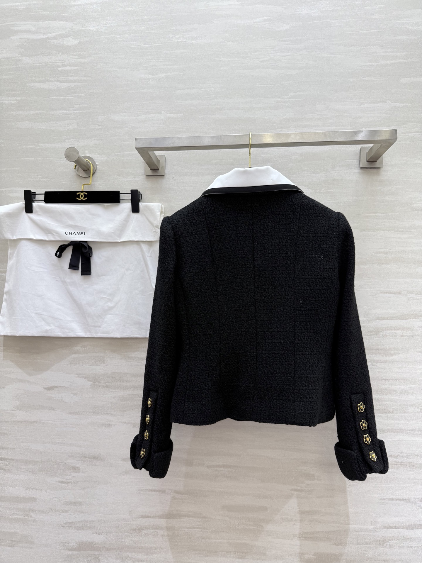 #Chane♡²⁵ Vintage｜山茶花扣撞色翻领羊毛编织花呢外套 高品质定制 现货首发size：36