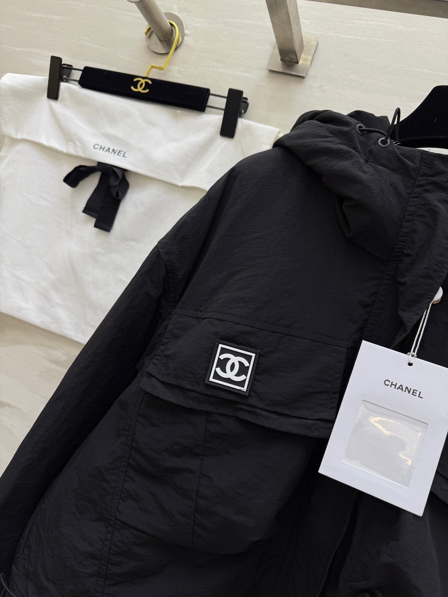 #Chane♡²⁵秋冬新款 中古系列 连帽短款夹克羽绒棉服 高品质定制 现货首发size：36/38/4