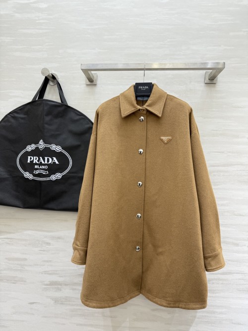 Prada Women's Wool Blend Mid-Length Coat - High Quality Custom Design 6 Prada Women's Wool Blend Mid-Length Coat - High Quality Custom Design