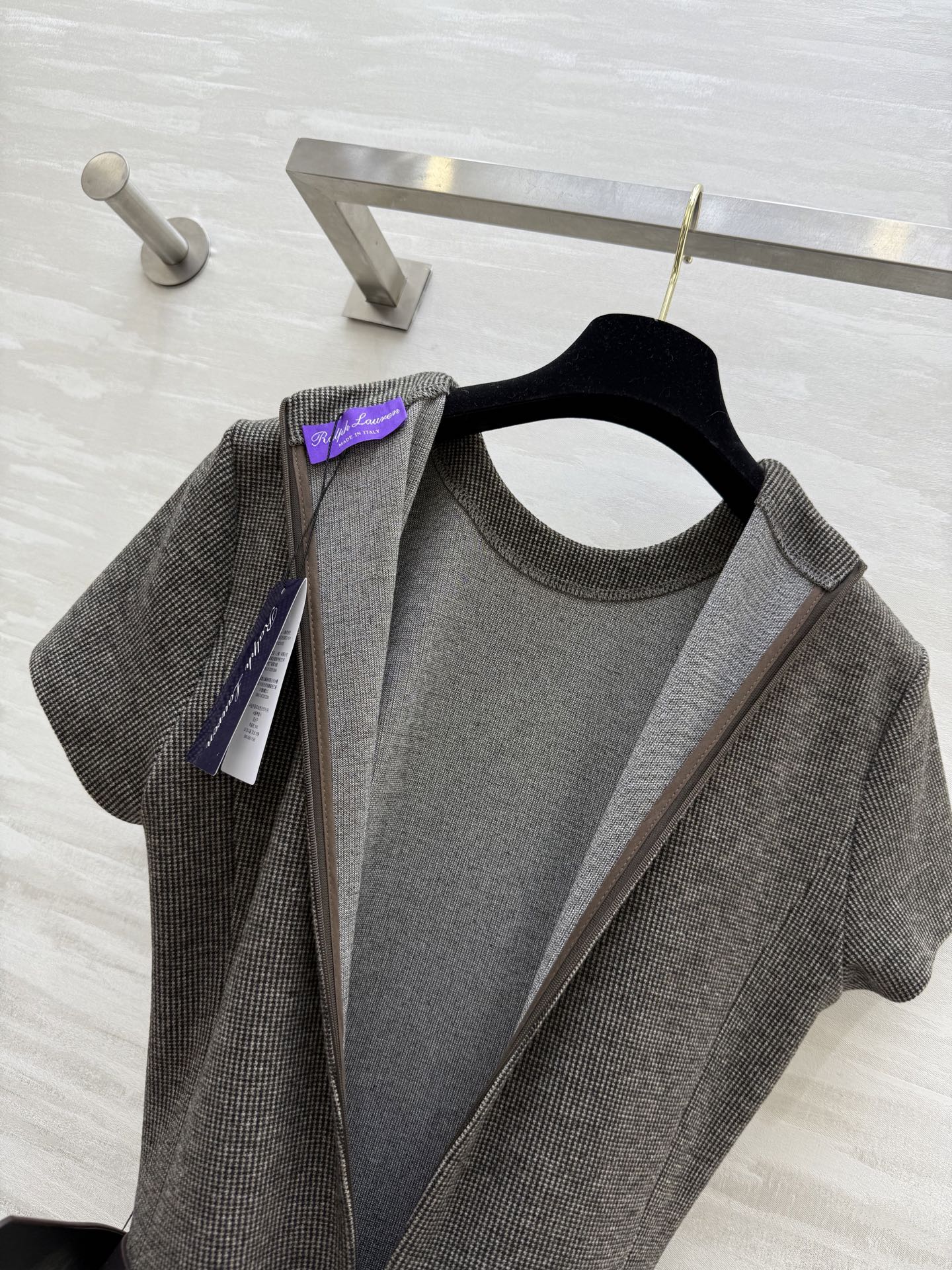 #Ralph Laure♡²⁵秋冬新款 紫標老钱风短袖连衣裙 定制复古格纹面料 高品质 现货首发size