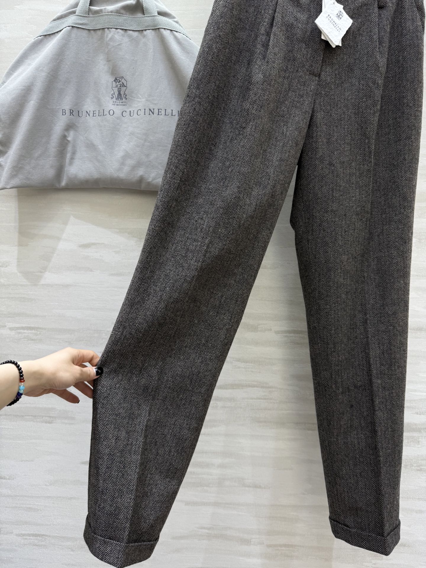 #BC²⁵秋冬新款 羊毛人字纹西裤 高品质定制 现货首发size：S/M/L（s码腰围：66，臀围：98