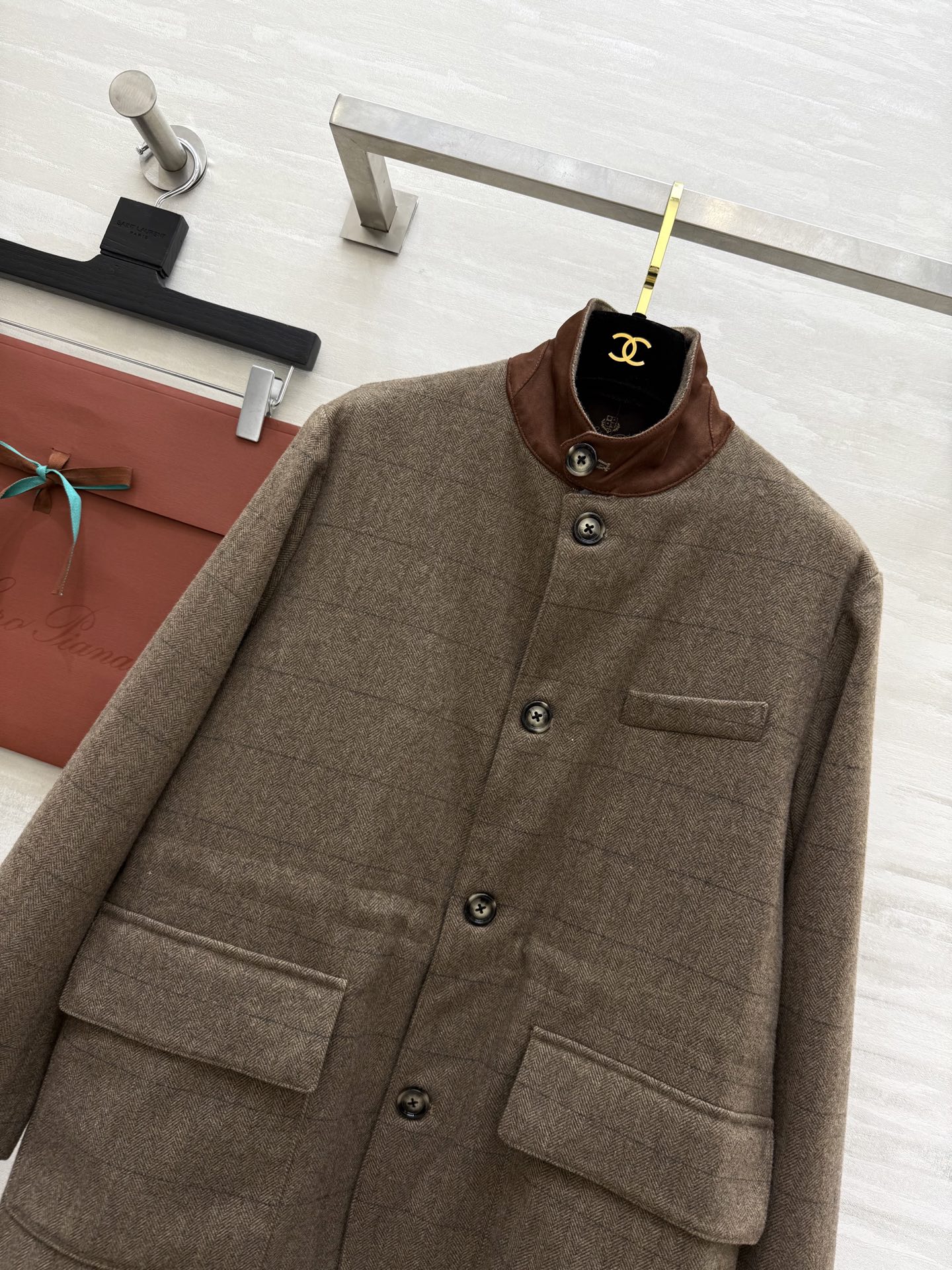 #LP²⁵秋冬新款 老钱风羊毛混纺格纹外套 高品质定制 现货来size：S/M/L（s码肩宽：42，胸围