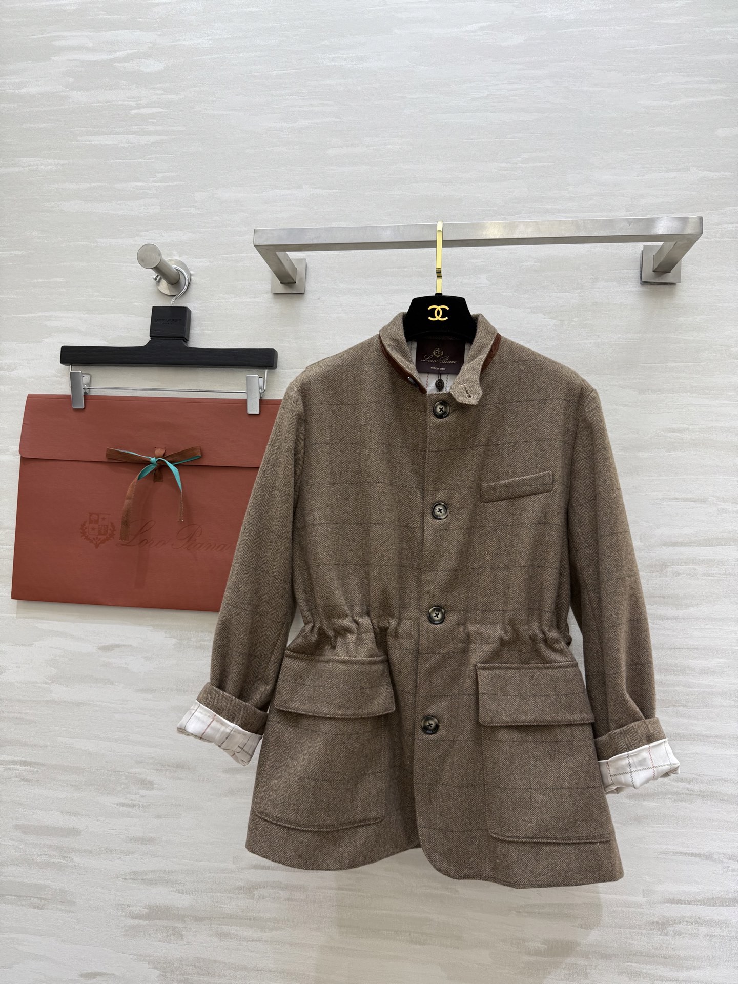 #LP²⁵秋冬新款 老钱风羊毛混纺格纹外套 高品质定制 现货来size：S/M/L（s码肩宽：42，胸围