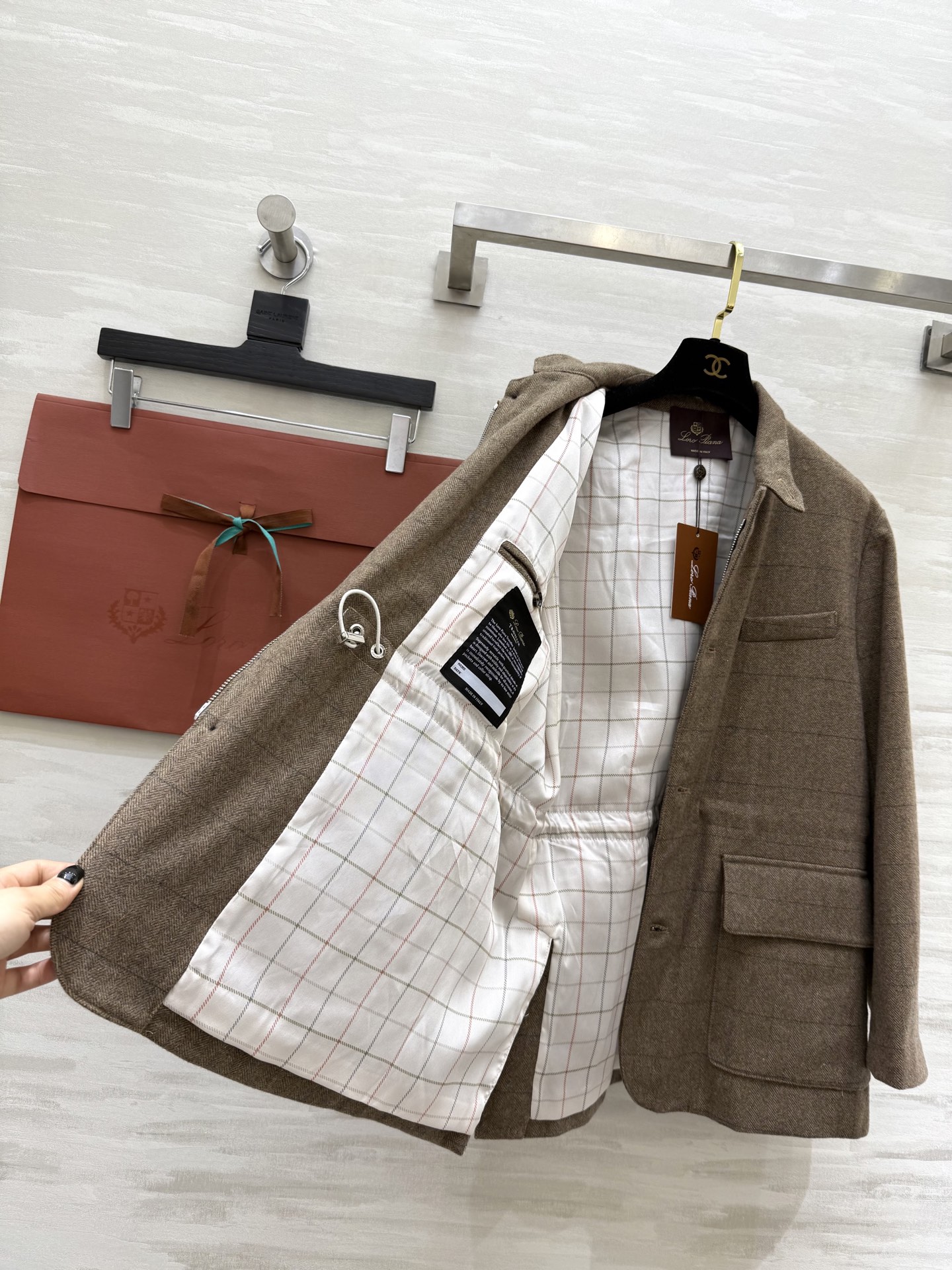 #LP²⁵秋冬新款 老钱风羊毛混纺格纹外套 高品质定制 现货来size：S/M/L（s码肩宽：42，胸围