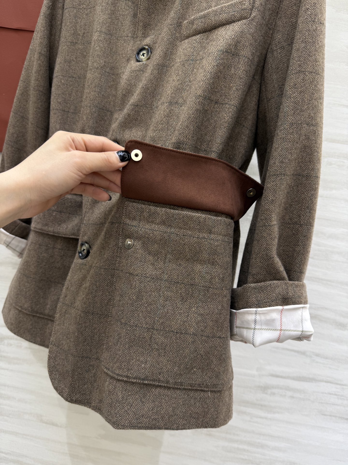 #LP²⁵秋冬新款 老钱风羊毛混纺格纹外套 高品质定制 现货来size：S/M/L（s码肩宽：42，胸围