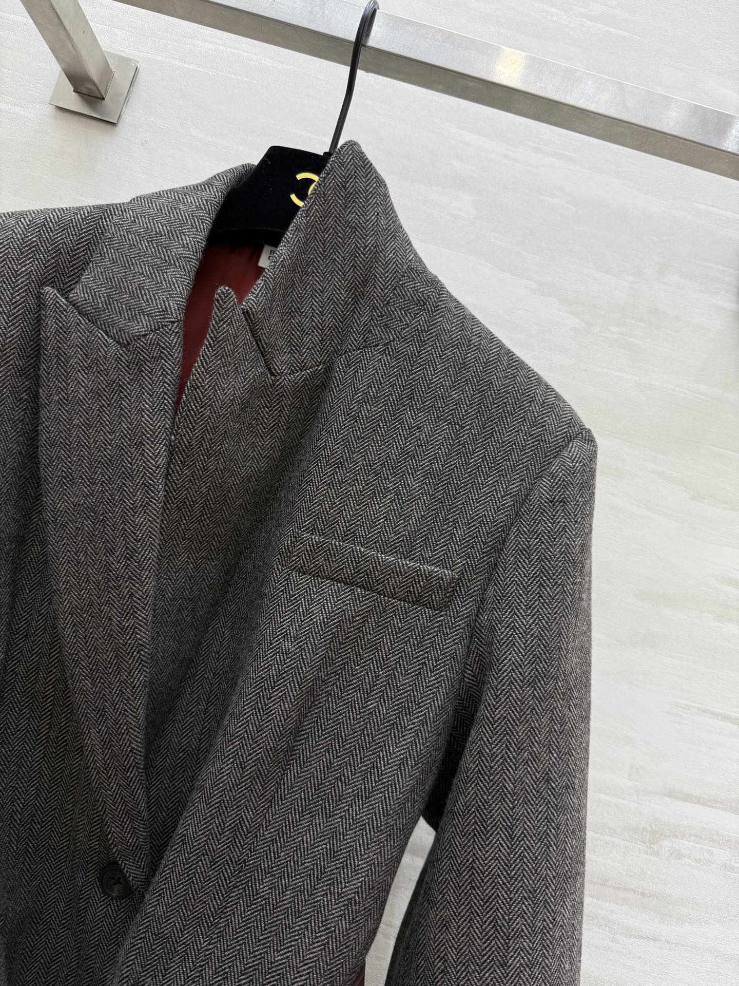 #BC²⁵秋冬新款 羊毛混纺人字纹西装外套 配送腰带收腰显瘦 高品质定制 现货首发size：S/M/L（