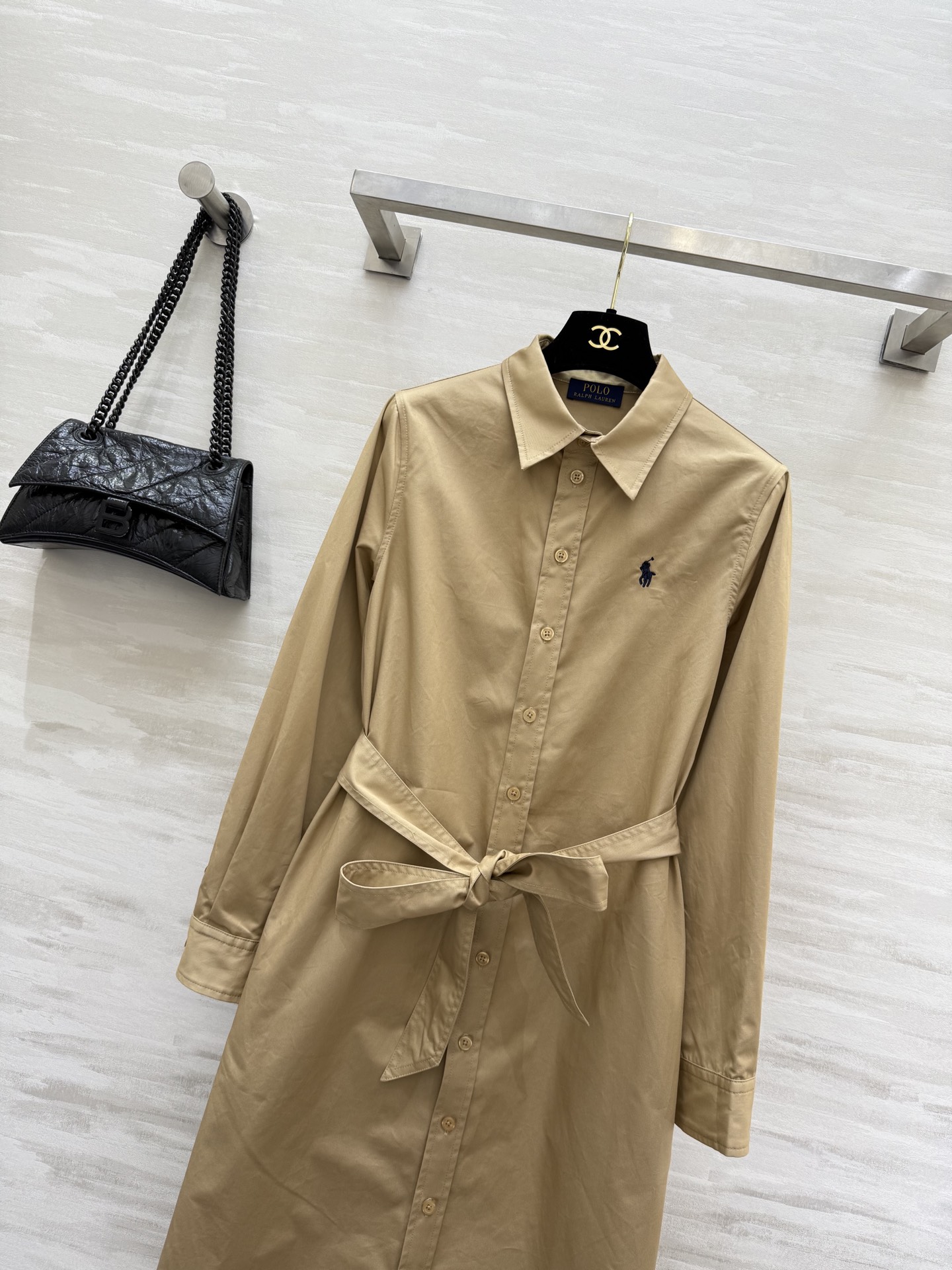 #拉夫劳伦²⁵秋冬新款 翻领衬衣式连衣裙 高品质定制 现货首发size：S/M/L（s码肩宽：36，胸围