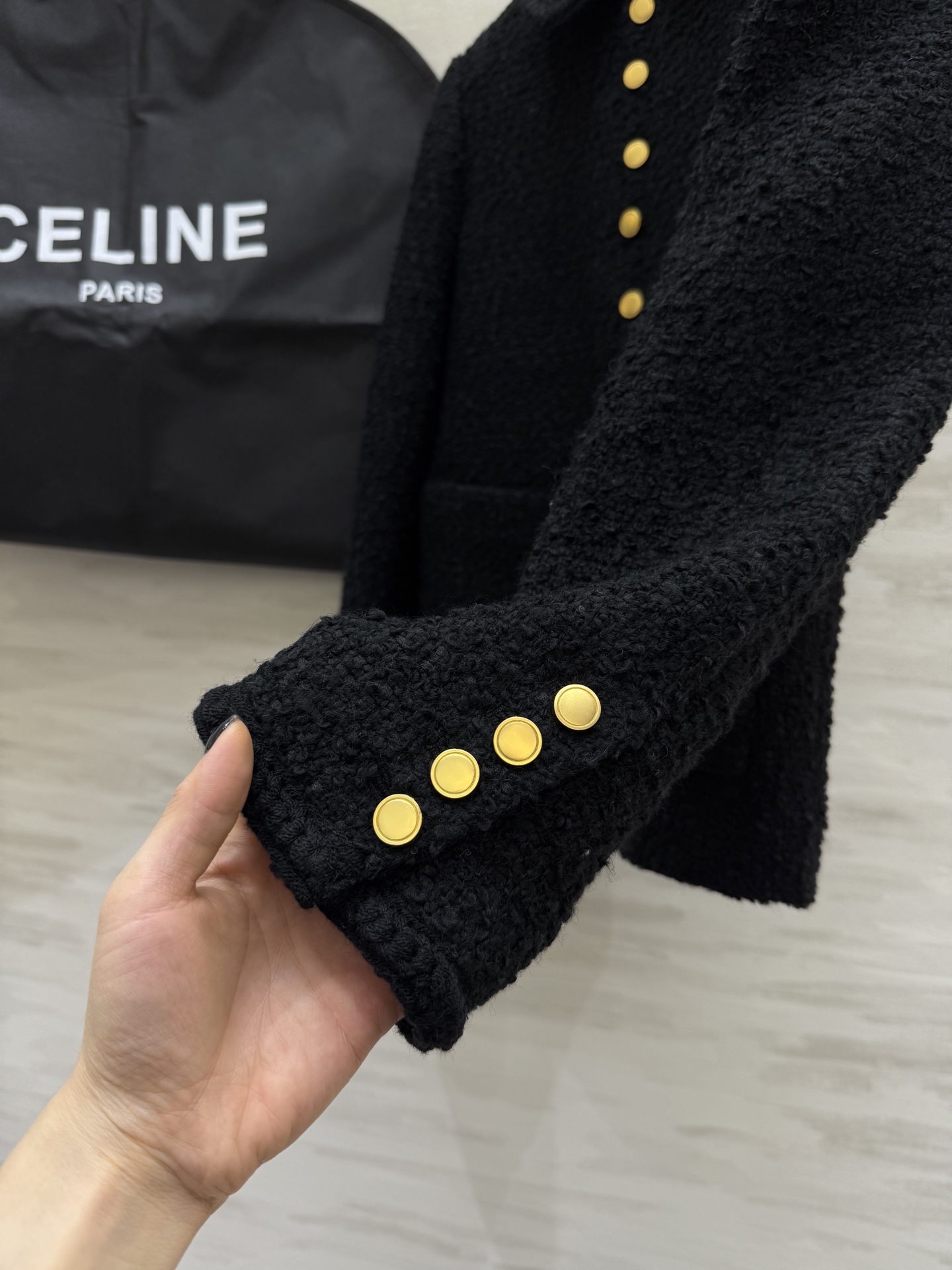 #Celi♡²⁵秋冬新款 羊毛混纺粗花呢外套 高品质定制 现货来size：S/M/L（s码肩宽：38，胸