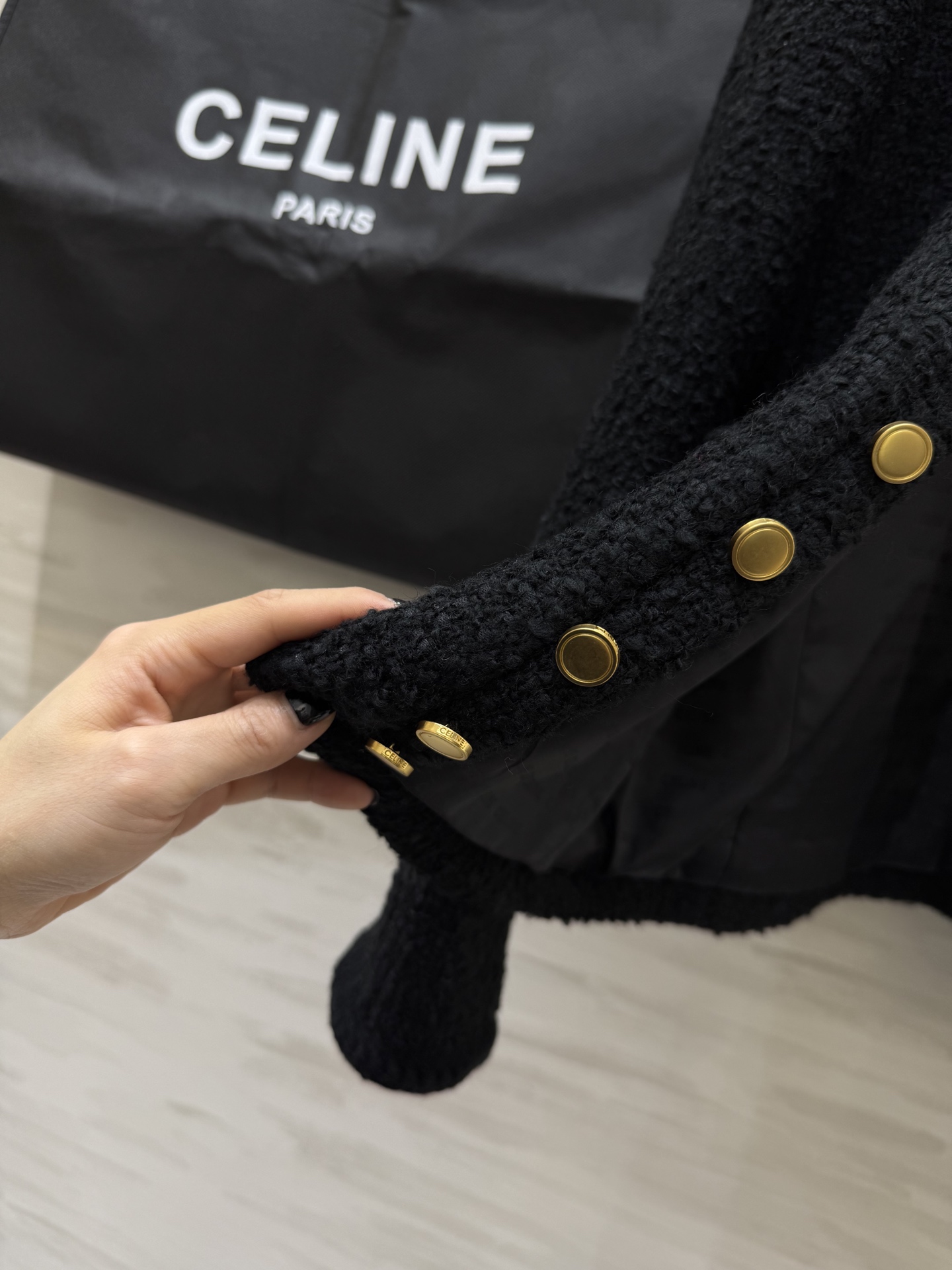 #Celi♡²⁵秋冬新款 羊毛混纺粗花呢外套 高品质定制 现货来size：S/M/L（s码肩宽：38，胸